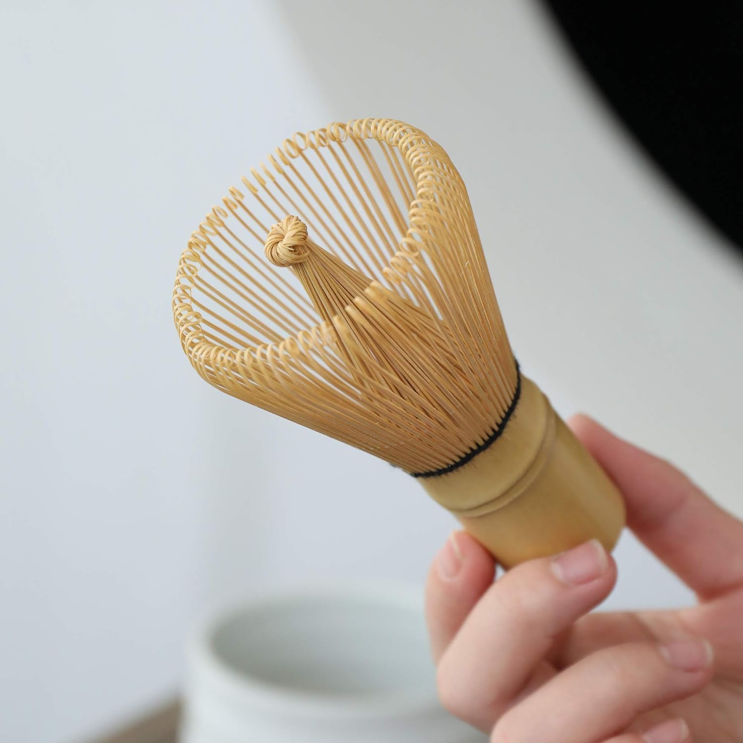 Teanagoo Japanese Matcha Ceremony Accessory, Matcha Whisk (Chasen), Traditional Scoop (Chashaku), Tea Spoon, Matte Black Whisk H