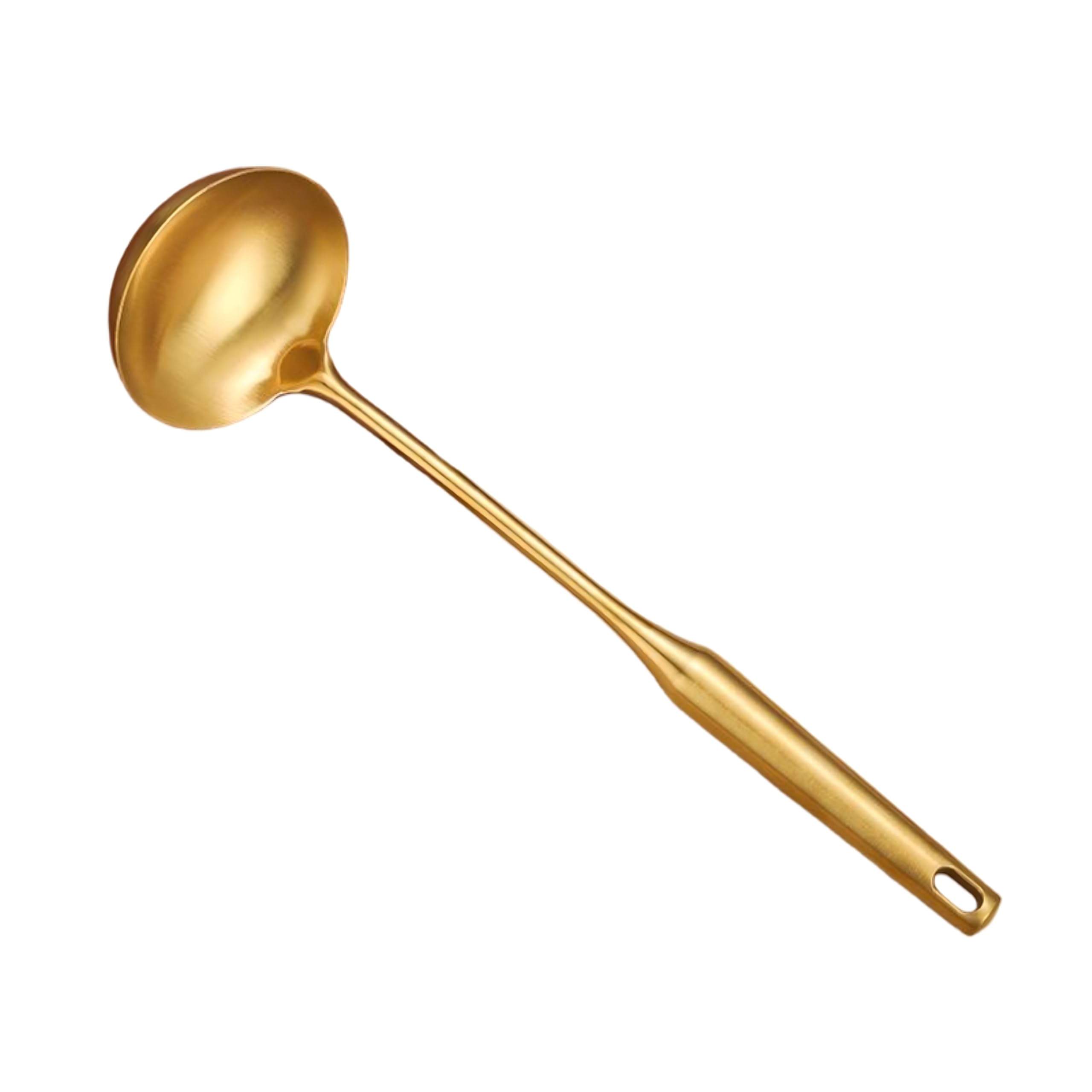 ZHQZZPH Soup Ladle 304 Stainless Steel 13.8 Inch Gold Vacuum Handle