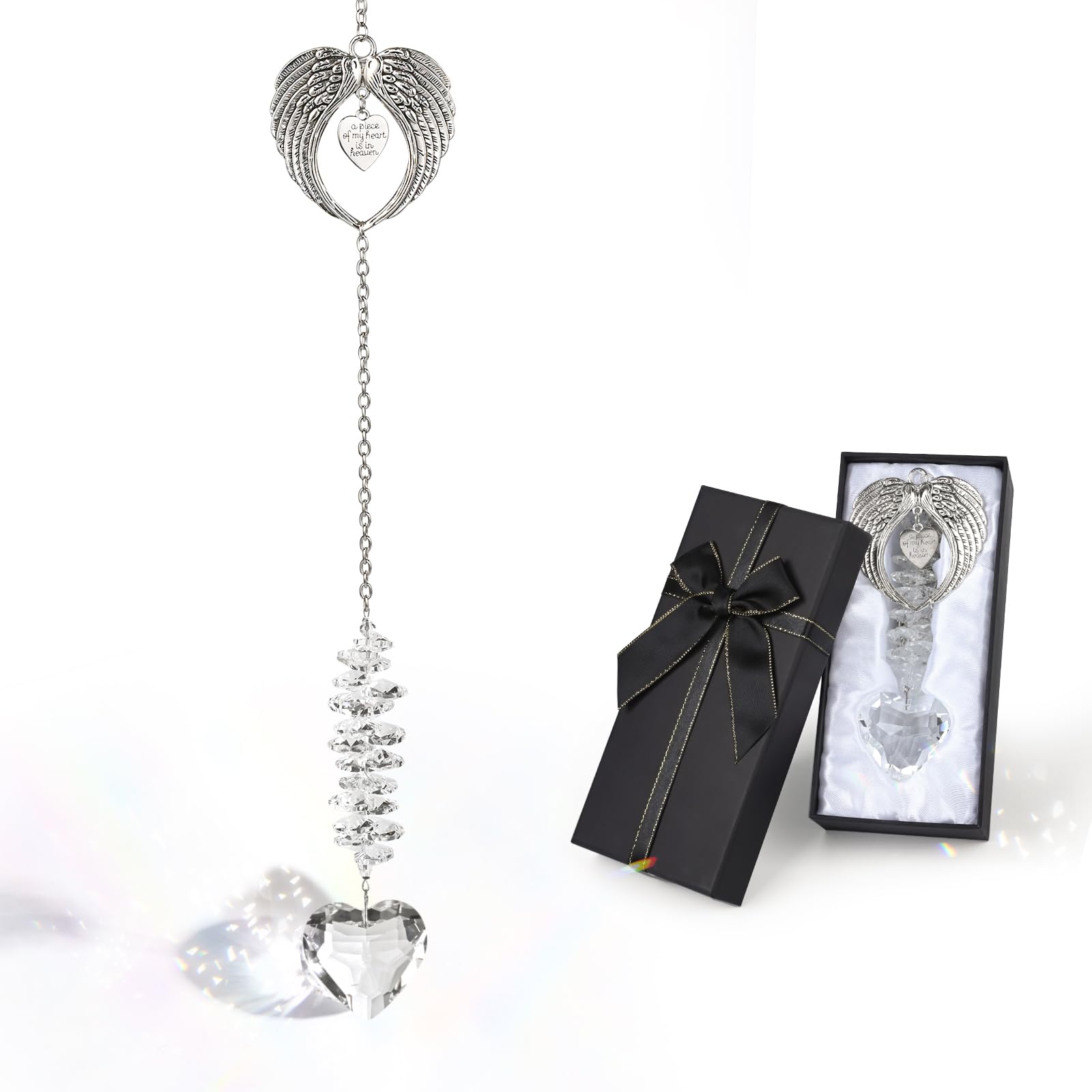 Shrebilo Sympathy Gifts for Loss of Loved One, Unique Memorial Gift for Loss of Mom Dad Son Husband, Crystal Suncatchers,Grief G