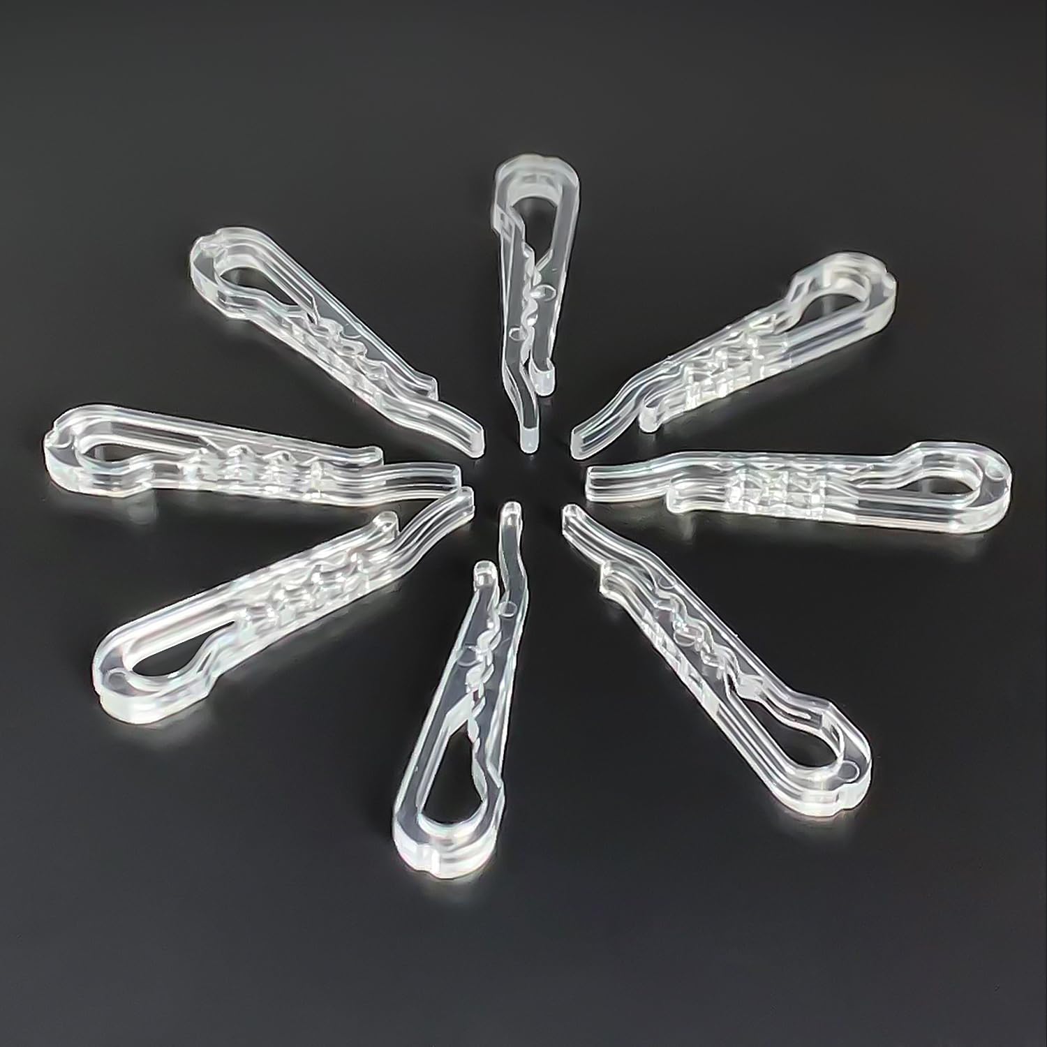 Flocade 360 U-Shape Clear Durable Plastic Alligator Clips For Crafts.Clear Alligator Clips For Fabric.Clear Clothes Pins For Sto