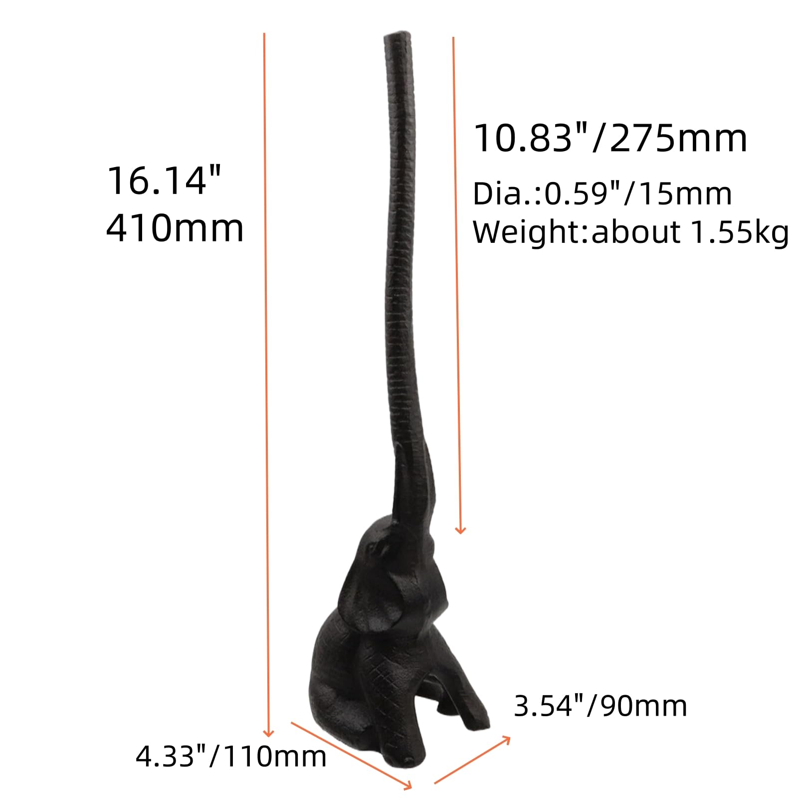Tsnamay Cast Iron Toilet Tissue Holder,Cat Toilet Paper Holder Decorative Paper Stand For Bathroom Or Kitchen Countertop,Elephan