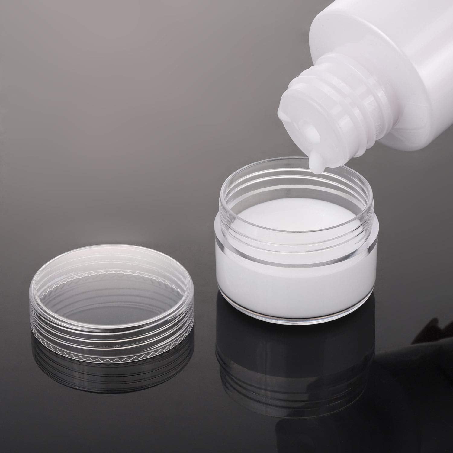 100 Count Refillable Sample Containers With Lids Cosmetic Jars 15 Gram Empty Cream Jars Leak Proof Makeup Containers For Traveli