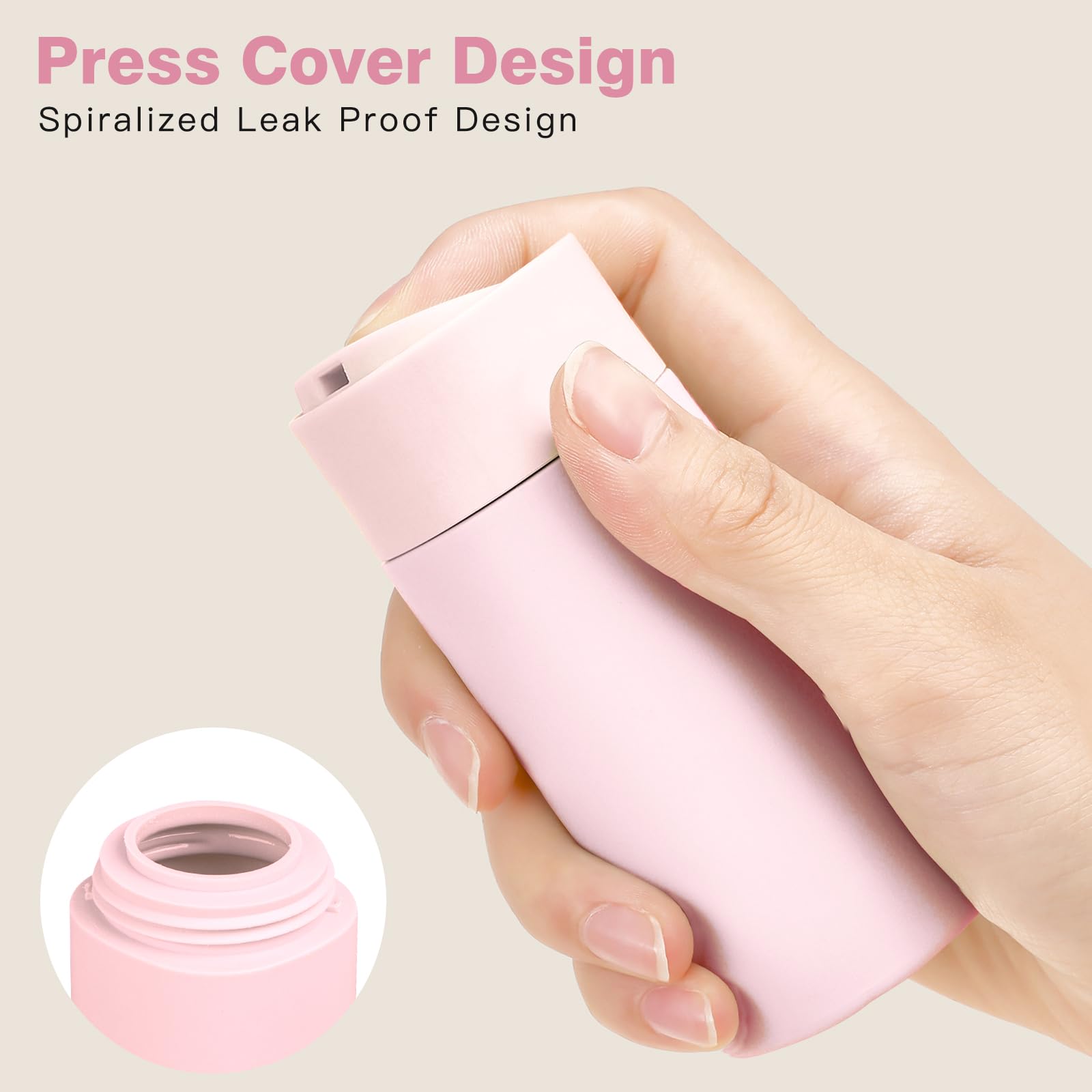 Travel Bottles For Toiletries, 5 Pack Travel Size Containers, Tsa Approved Leak Proof Refillable Portable Travel Toiletry Bottle
