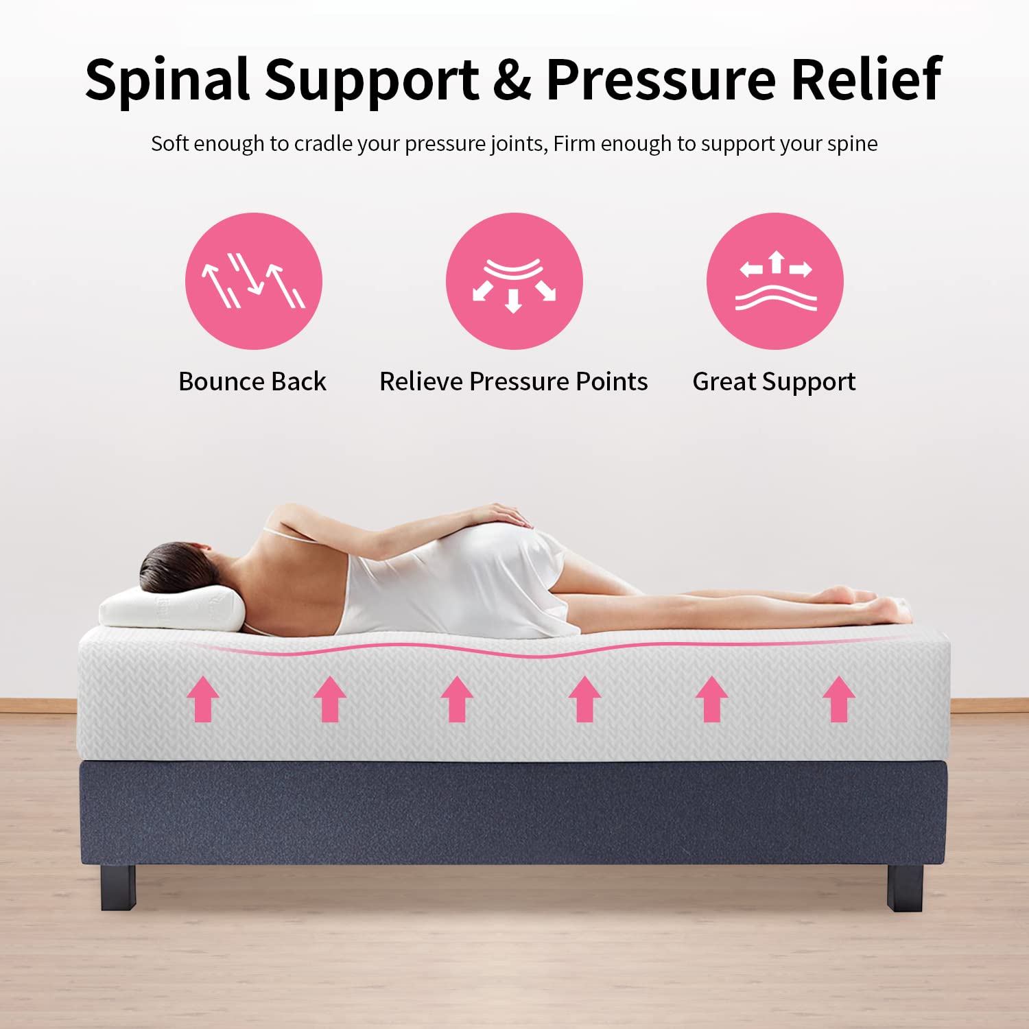 12 Inch Green Tea Memory Foam Mattress Bed-in-a-Box Medium Firm Mattress CertiPUR-US Certified Breathable Bed Mattress for Cooler Sleep Supportive & Pressure Relief Twin