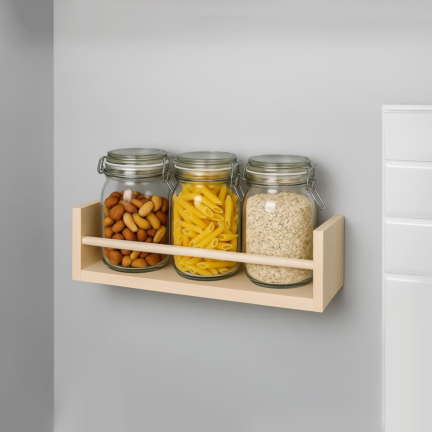 Amazon Brand - Solimo Glass Transparent Storage Jar For Pickles, Spices | Bpa Free | Set Of 3 | 1600 Ml