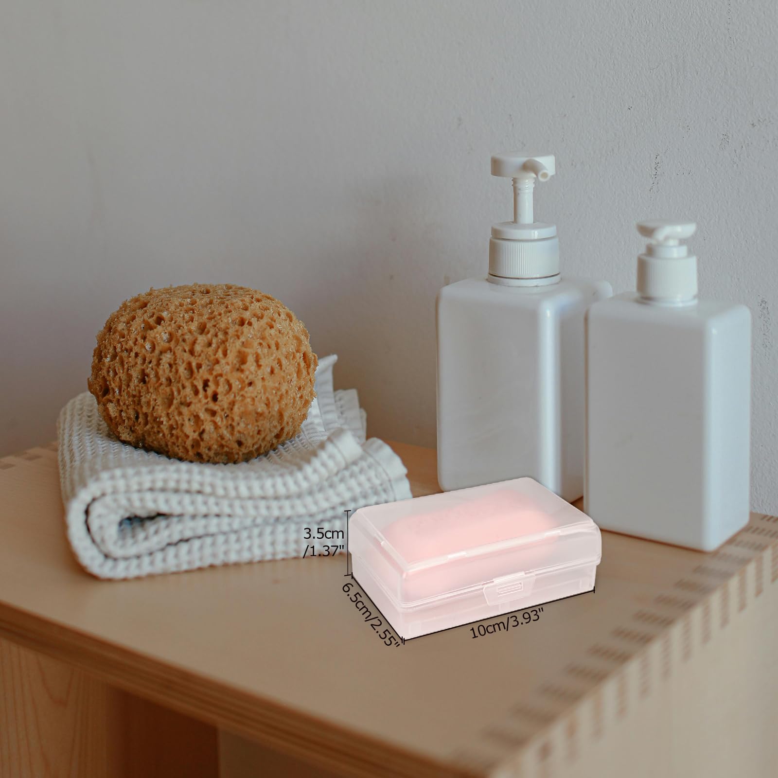 1 Pcs Clear White Travel Soap Box With Lid And Draining Holder, Soap Dish, Soap Rest For Bathroom Shower Home Outdoor Gym Fitnes