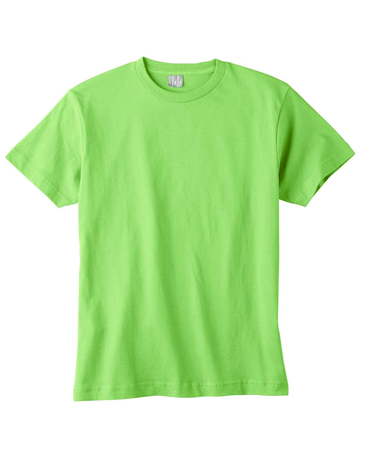 LAT Youth 100% Cotton Jersey Crew Neck Short Sleeve Tee  Key Lime  Medium