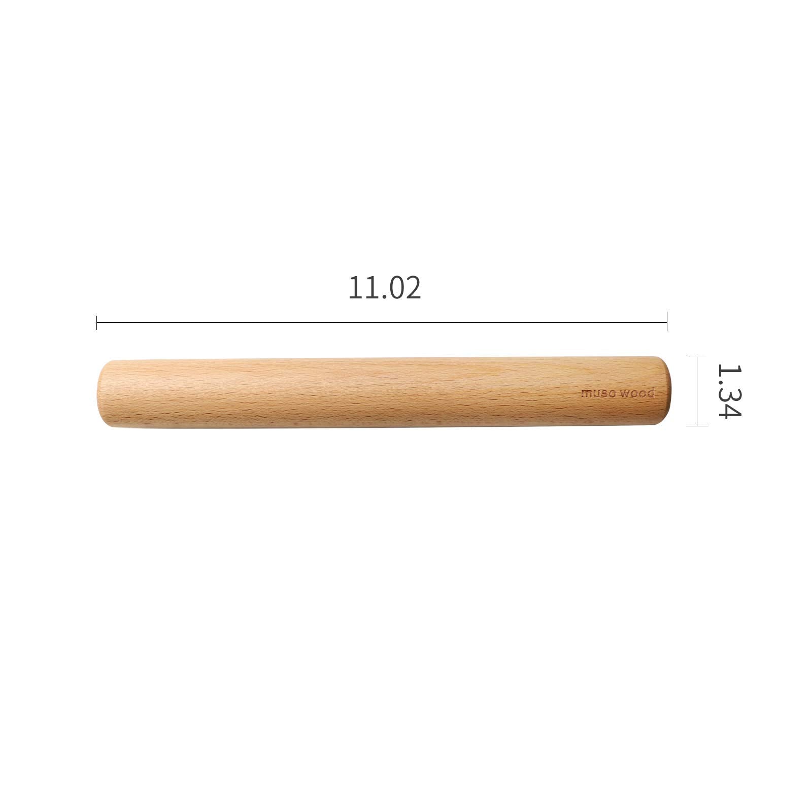 Muso Wood Small Rolling Pin For Baking,Wooden Rolling Pin 11 Inches For Fondant, Pie Crust, Cookie, Pastry, Dough-Easy To Clean(