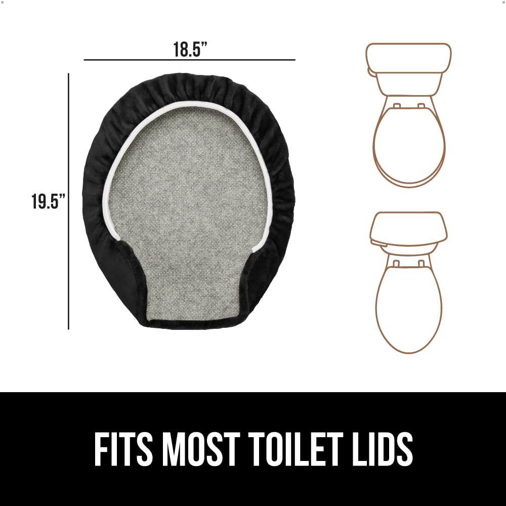 Gorilla Grip Thick Memory Foam Bathroom Toilet Lid Seat Cover, Soft Velvet Topside, Machine Wash, Plush Cushioned Covers Fits Mo