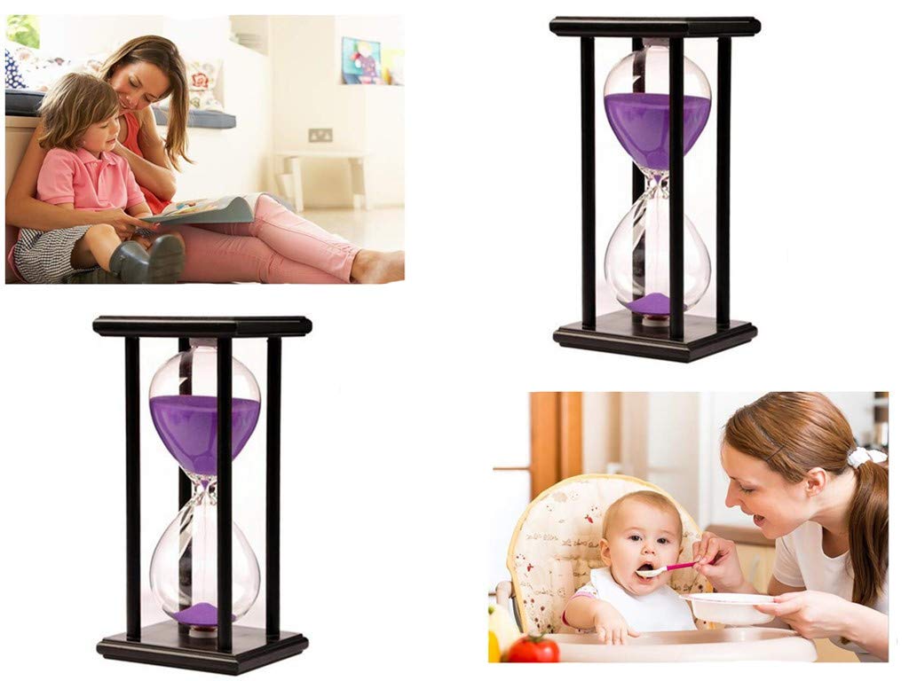 45 Minutes Hourglass Sandglass Timer Sand Timer Clock 45 Min Wooden Frame Home Decoration Office Ornament Wooden Frame Kitchen T