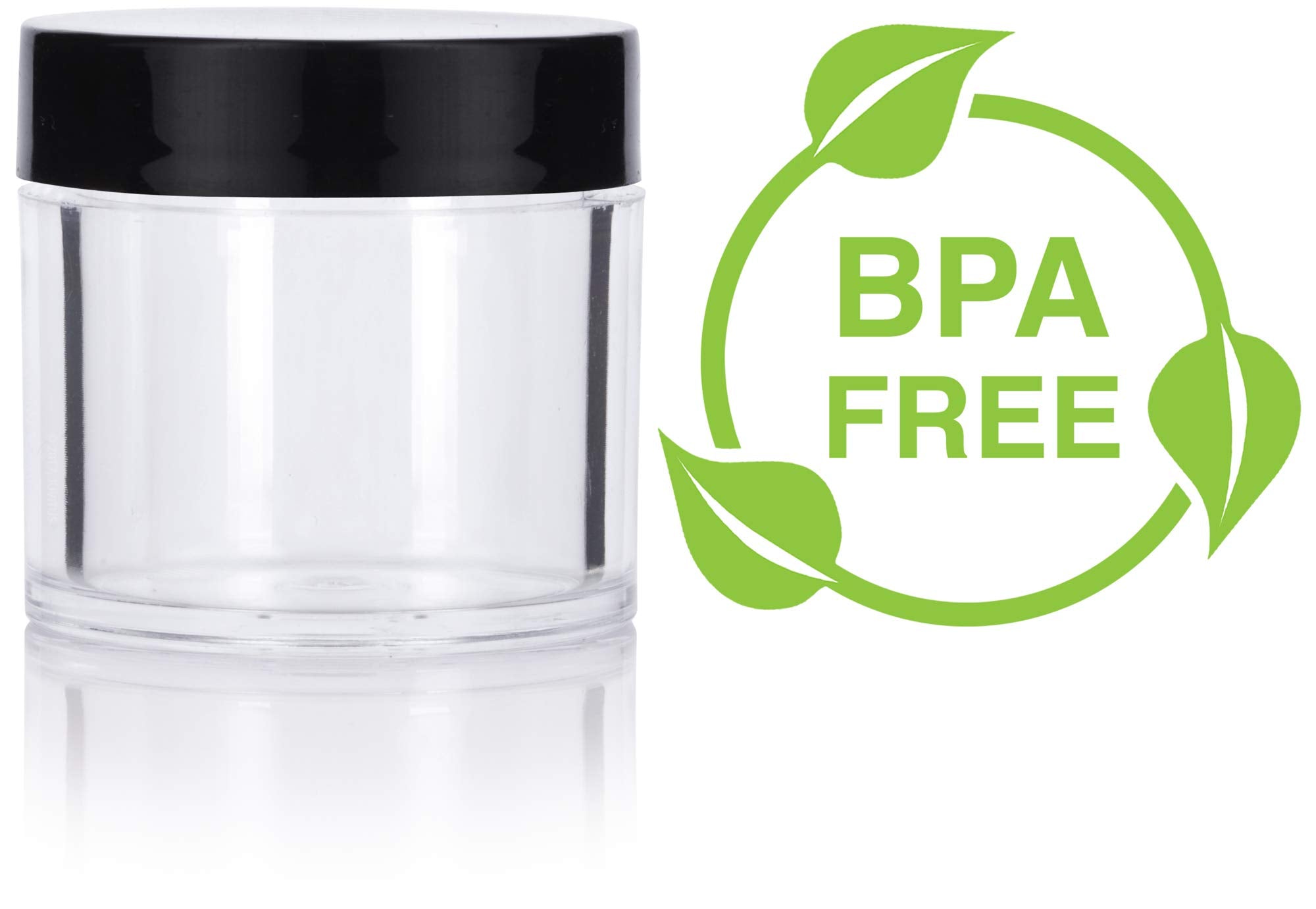 1 Oz / 30 Ml Clear Thick Wall Acrylic Travel Refillable Pot Container Jar Samples, Balms, Makeup And Cosmetics, Salves, Airtight