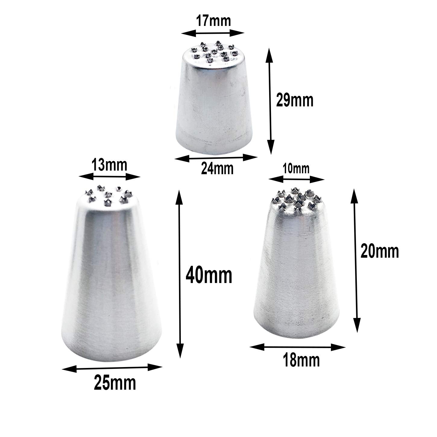 Markeny 5 Pcs Rose Piping Tips, 3Pcs Grass Cream Tips Diy Decor Baking Tool And 5 Pcs Leaf Stainless Steel Piping Nozzles Kit(13