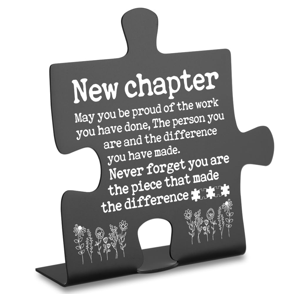 New Job Gift Desk Decor, New Chapter Appreciation Sign for Coworker Employee Friend, Congratulations Office Gift Inspirational E