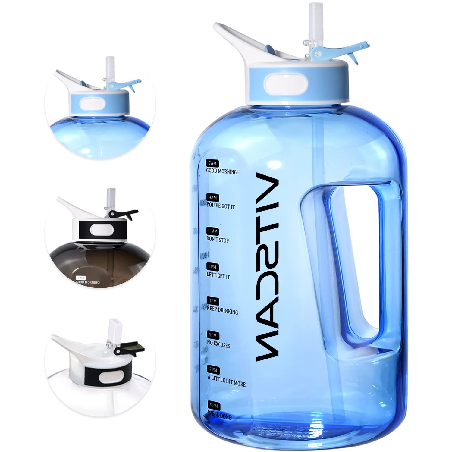 128Oz/1 Gallon Water Bottle With Straw Motivational Water Bottle With Time Marker, Large Water Bottle 128 Oz Water Bottle, Big W