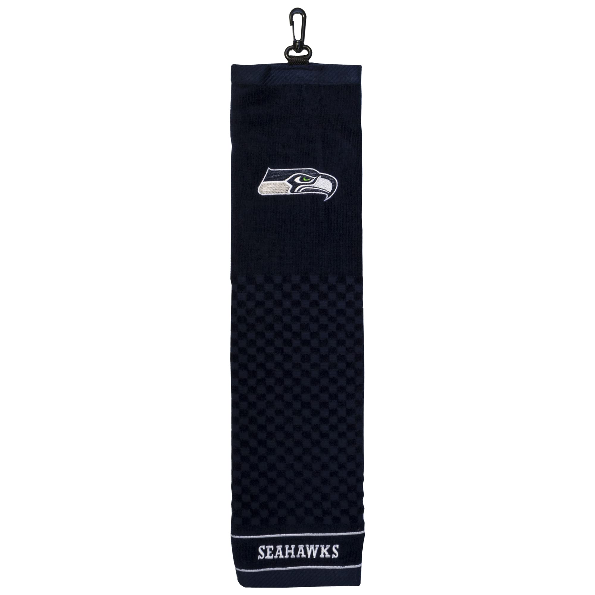 Team Golf Nfl Seattle Seahawks Embroidered Golf Towel Embroidered Golf Towel, Checkered Scrubber Design, Embroidered Logo