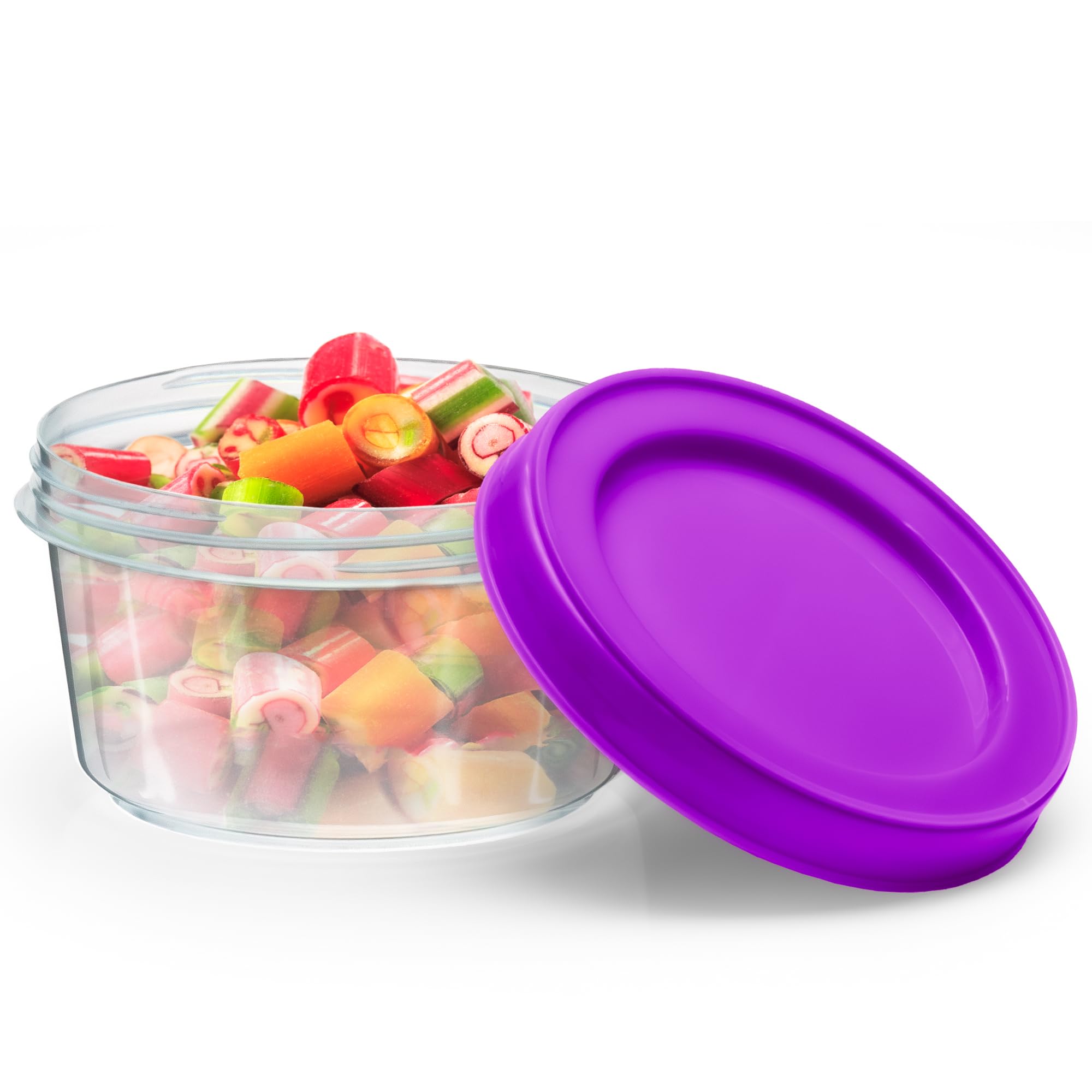 Decorrack 12 Pack - 7 Oz Plastic Food Storage Containers With Screw Lids, Bpa-Free, Reusable Stackable Jars For Portion Control,