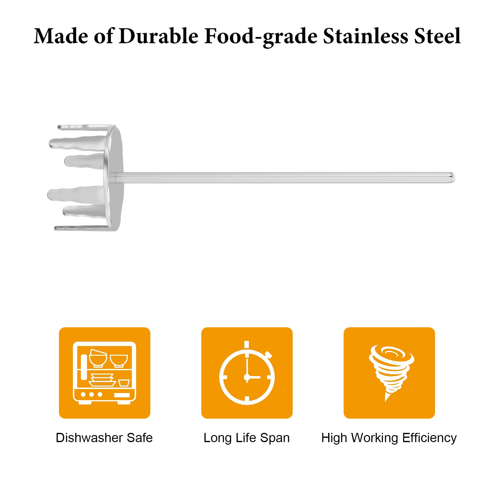 Outspark 3 Inch Stainless Steel Pork Puller Used with Standard Hand Drill Pork Shredder Drill Attachment