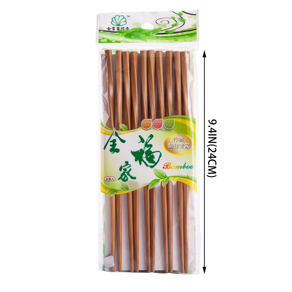 THY COLLECTIBLES Bamboo Chopsticks - 10 Durable Twist Pairs, Model CHOP-5-304, Eco-Friendly Material