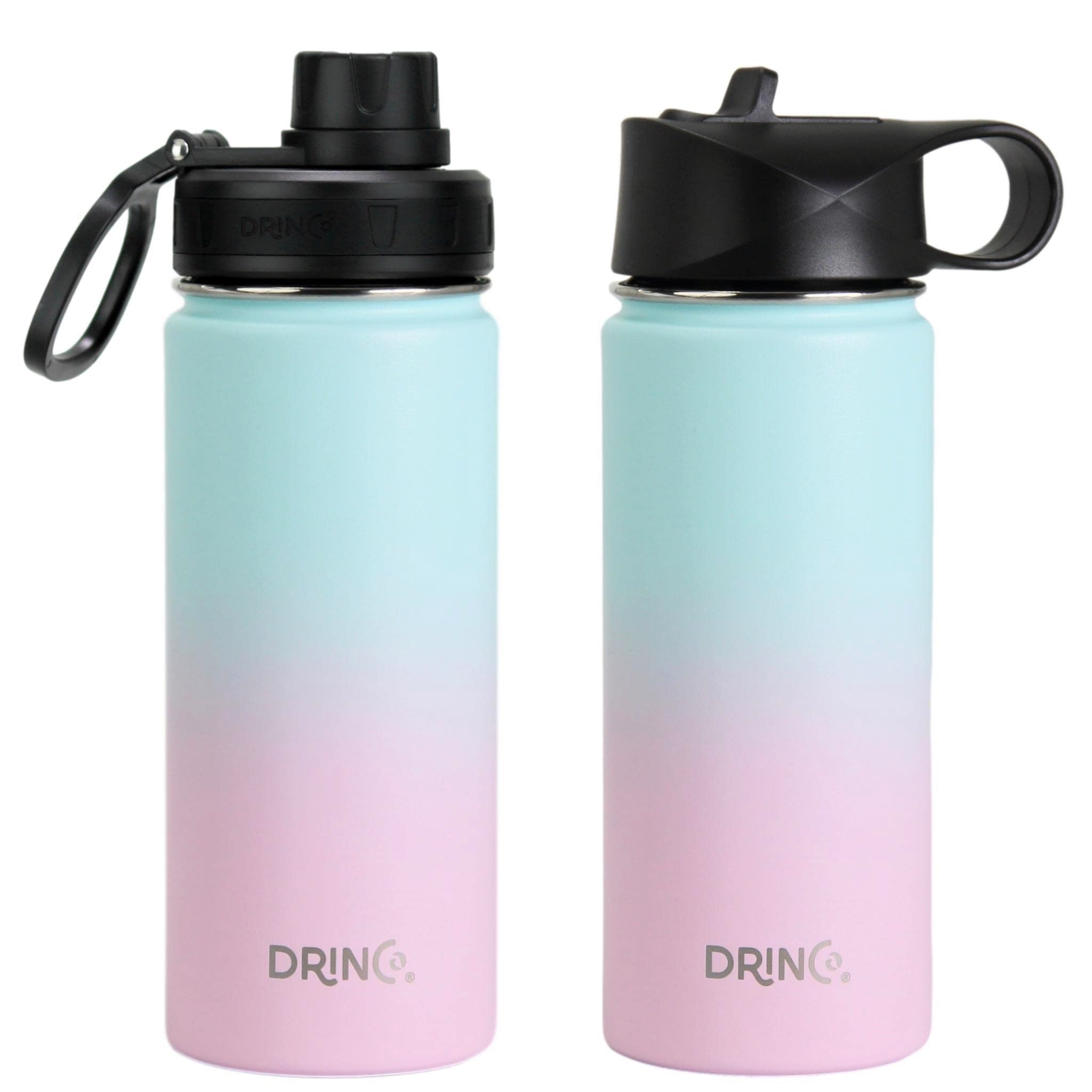 Drinco Stainless Steel Water Bottle Spout Lid Vacuum Insulated Double Wall Water Bottle Wide Mouth (40Oz 32Oz 22Oz 18Oz 14Oz) Le
