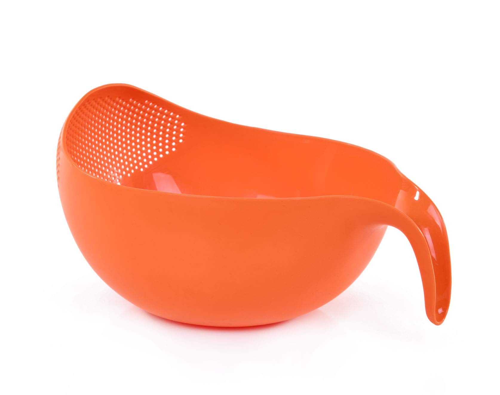 Mintra Home Rice Colander (Orange) - Strainer, Lightweight, For Cleaning Rice, Beans, Fruit And Vegetables