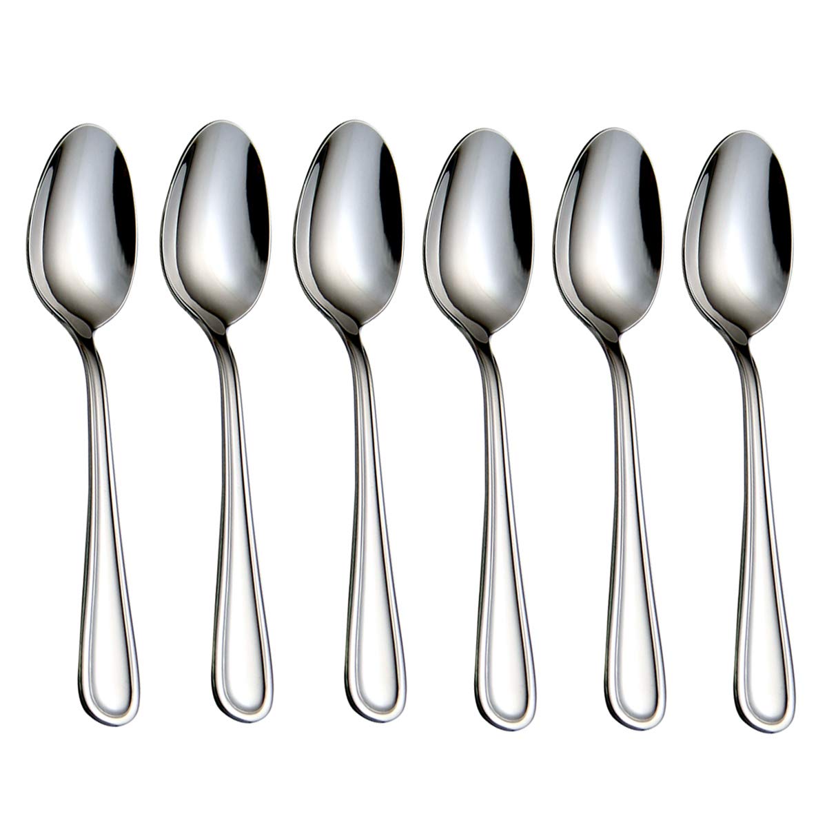 Hissf Teaspoons Stainless Steel 18/0 Tea Spoons 6 Pcs, 6.29 Inches For Home, Kitchen Restaurant, Slilver