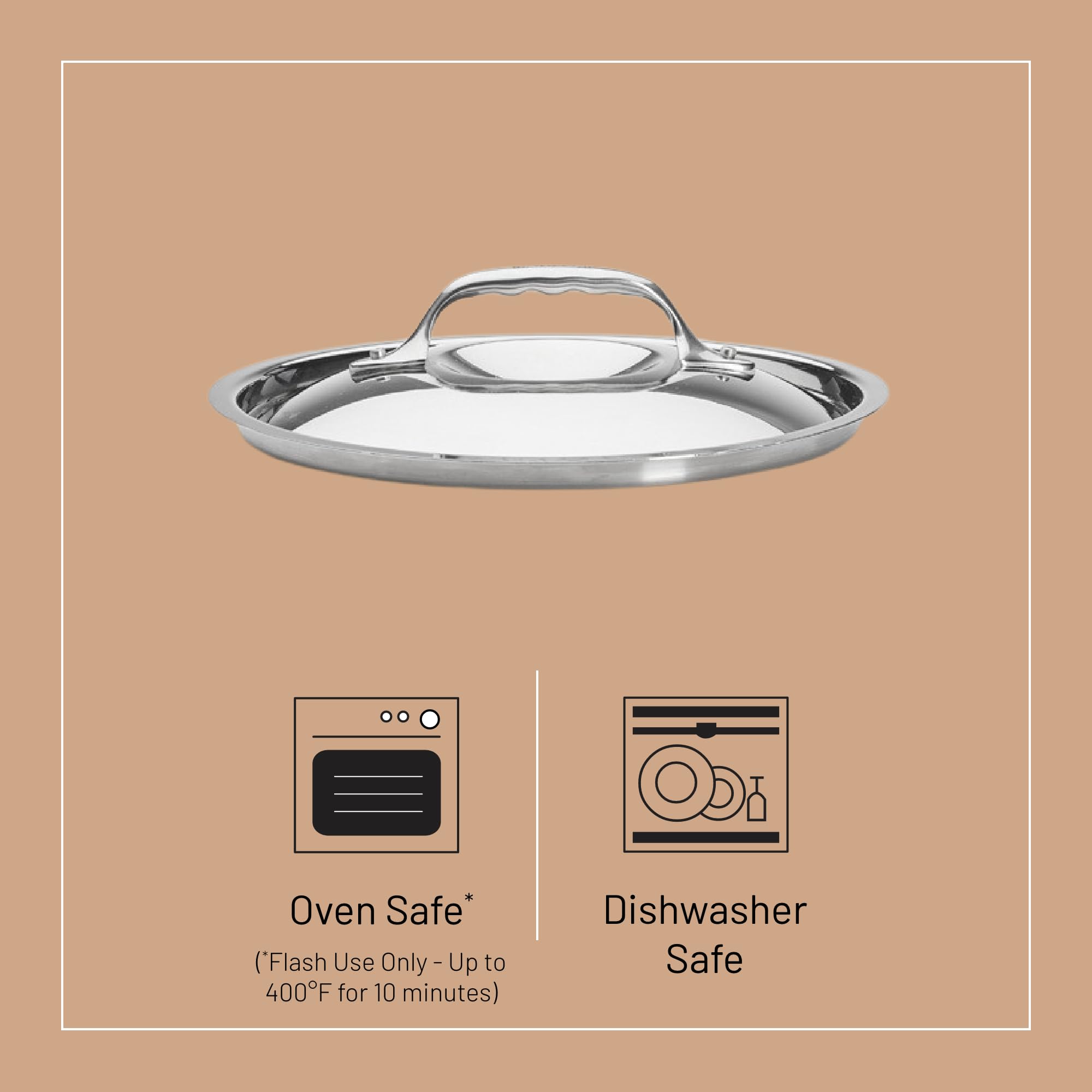 De Buyer Stainless Steel Lid, Polished - 8    - Compatible With 8'' Prima Matera Copper Or Affinity Stainless Steel Pan - Dishwa