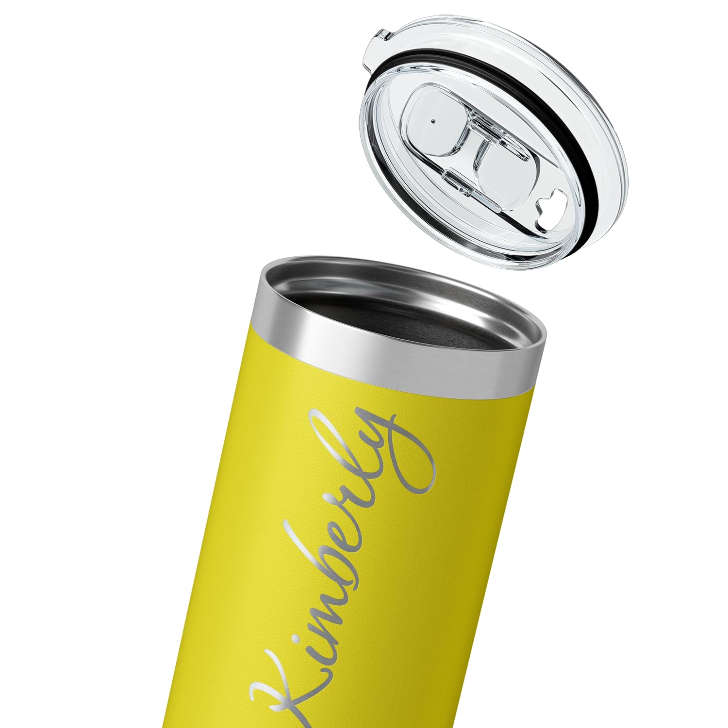 Personalized Nurse Heart Stethoscope, Rn, Lpn, Cna, Cma, Ma On Yellow 22 Oz Stainless Steel Skinny Tumbler Custom Engraved Nurse
