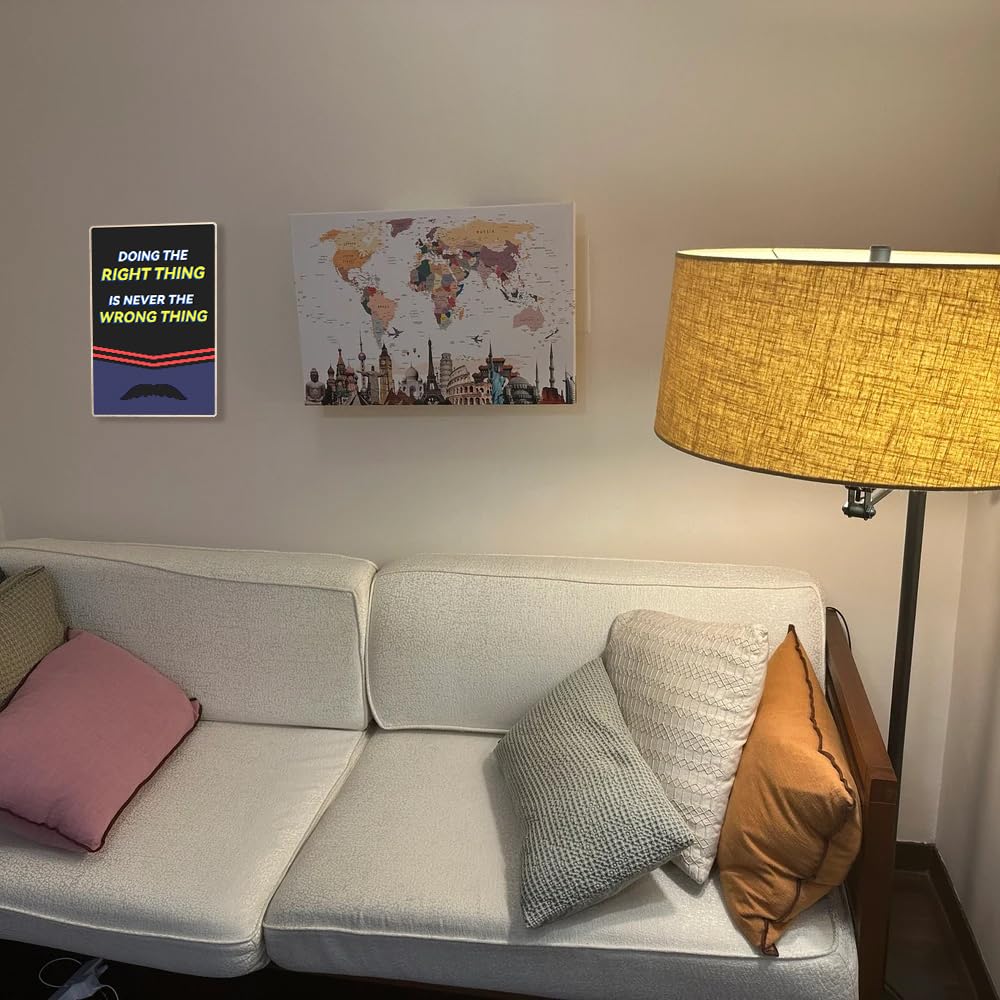 Flinelife Doing The Right Thing is Never The Wrong Thing Metal Sign, 12 x 8, Believe Motivational Wall Art Decor - Perfect for F