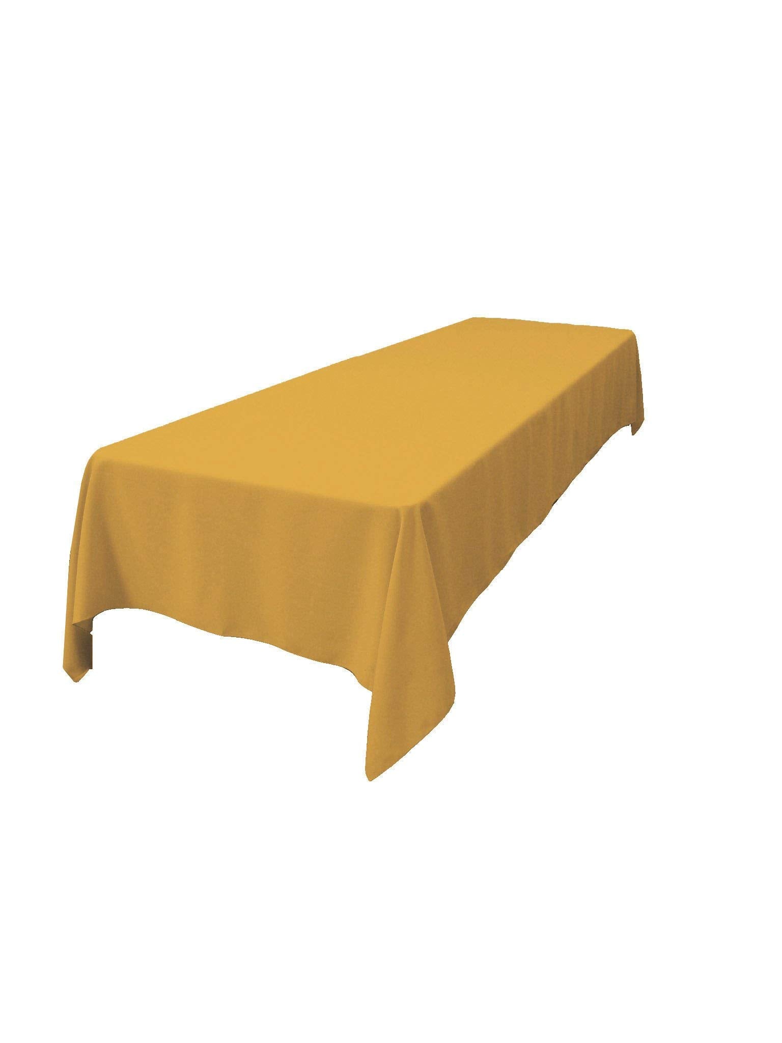 LA Linen Polyester Poplin 60 by 108-Inch Rectangular Tablecloth  Gold