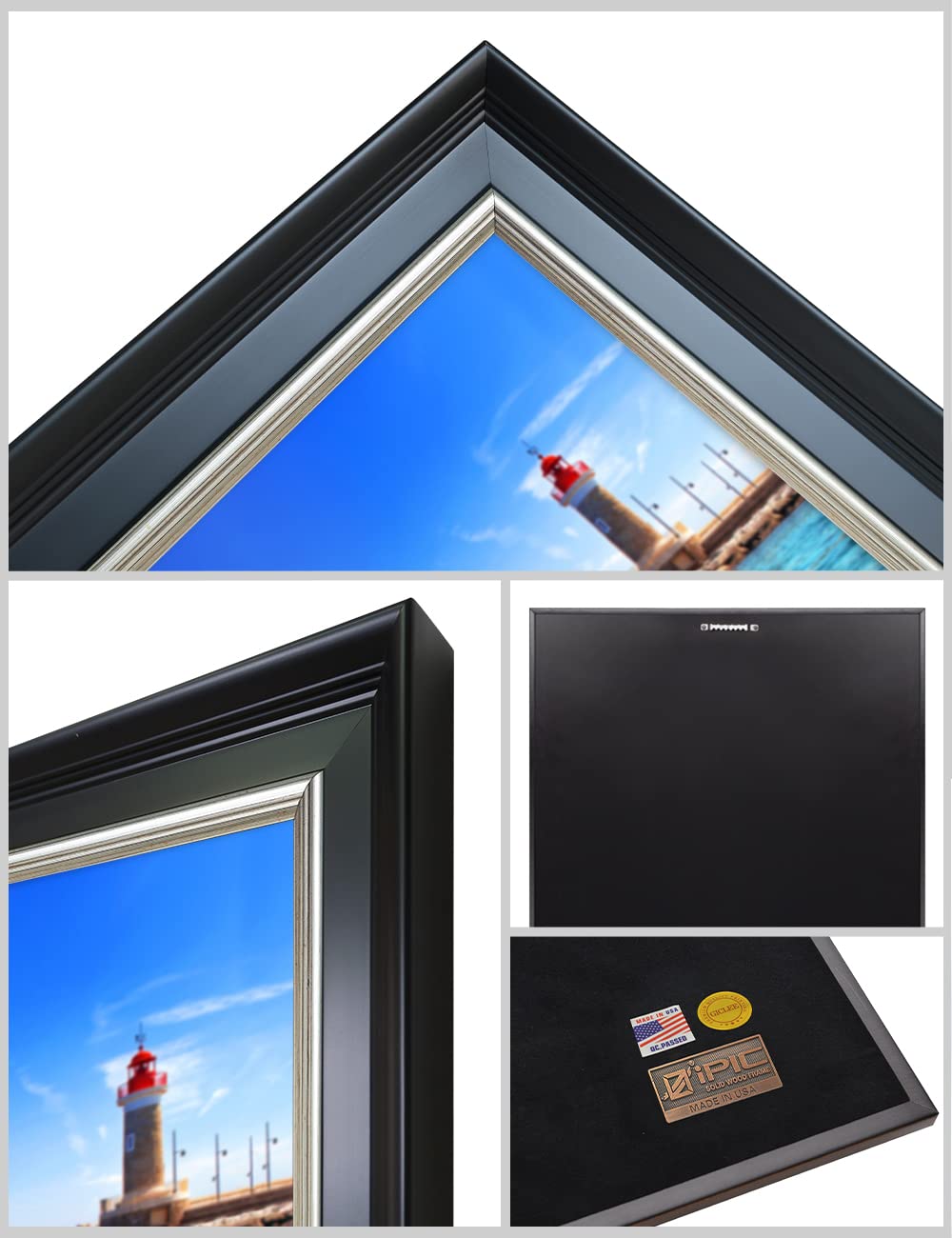 Ipic - Beach Lovers, Personalized Framed Wall Art With Names And Date On, Giclee Prints Framed With Solid Wood, Custom Memorial