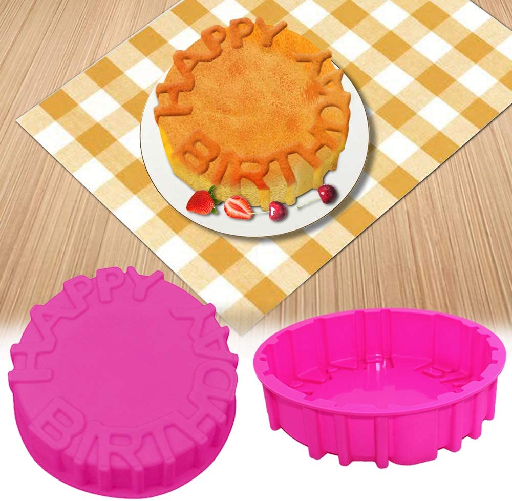 Omdbagd Birthday Cake Molds For Baking Silicone Cake Pan Tools,Non-Stick Cheese Reusable And Durable Pastry Mould For Dessert, C
