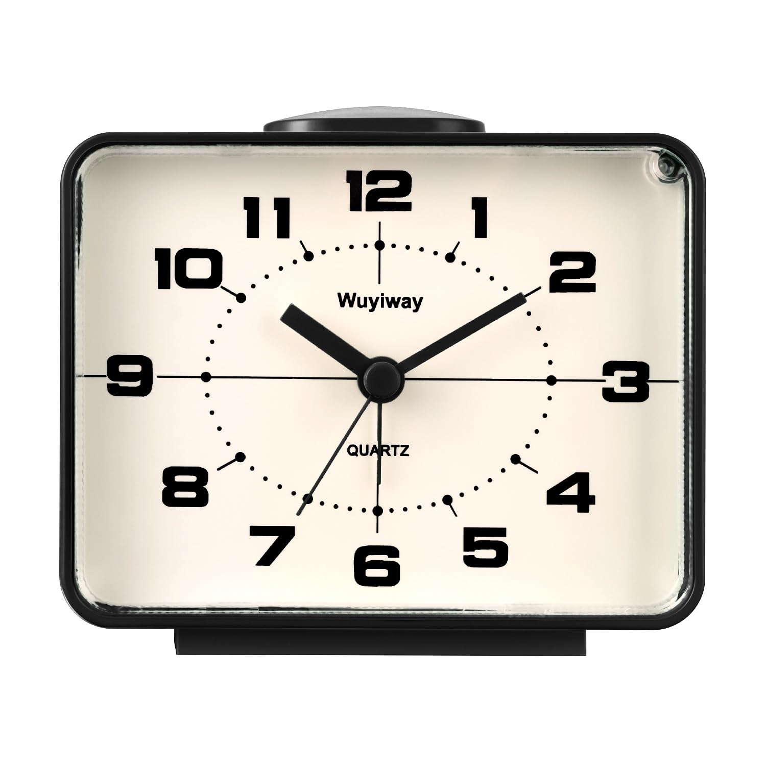 Wuyiway Retro Analog Alarm Clock, 4 Inch Silent Non-Ticking, Ascending Alarm with Snooze & Night Light, Battery Operated, Easy S