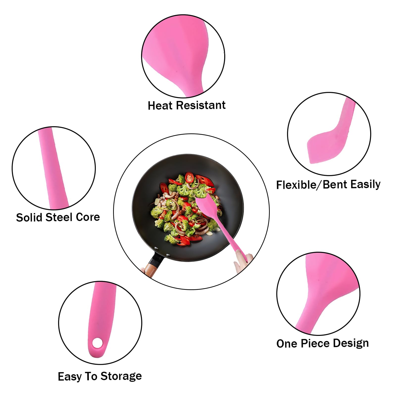 Llmsix 8 Pcs Small Spatulas 8.3 Inch Mini Silicone Spatula Heat-Resistant Small Mixing Spatula Non-Stick Mini Silicone Spatula F