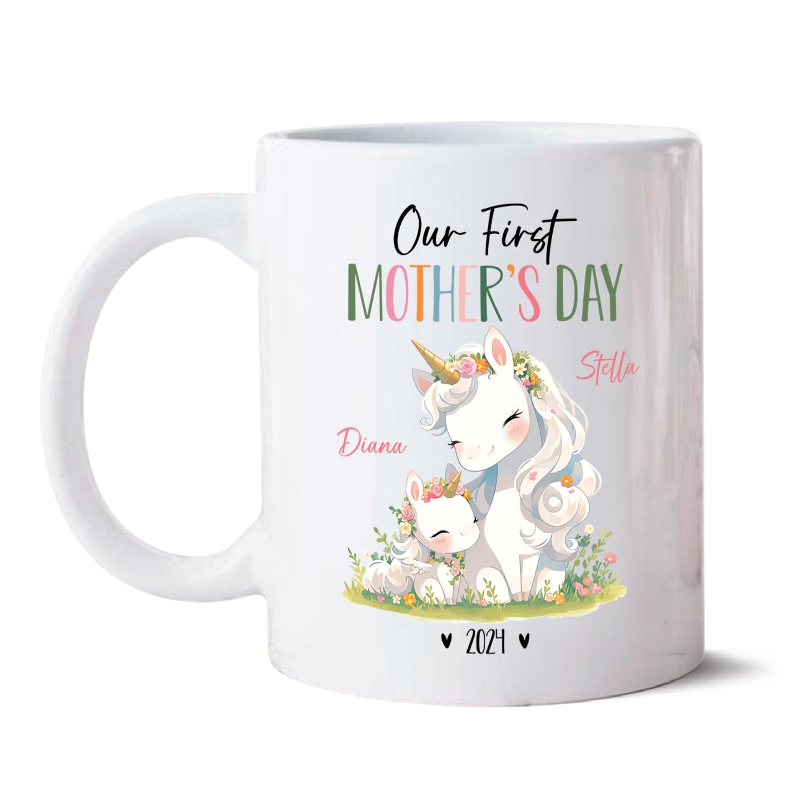 Mom And Baby Unicorn Mug, Our First Mothers Day Cup For Mom, Custom Mummy & Baby Unicorn Coffee Cup, Personalized Unicorn Lover