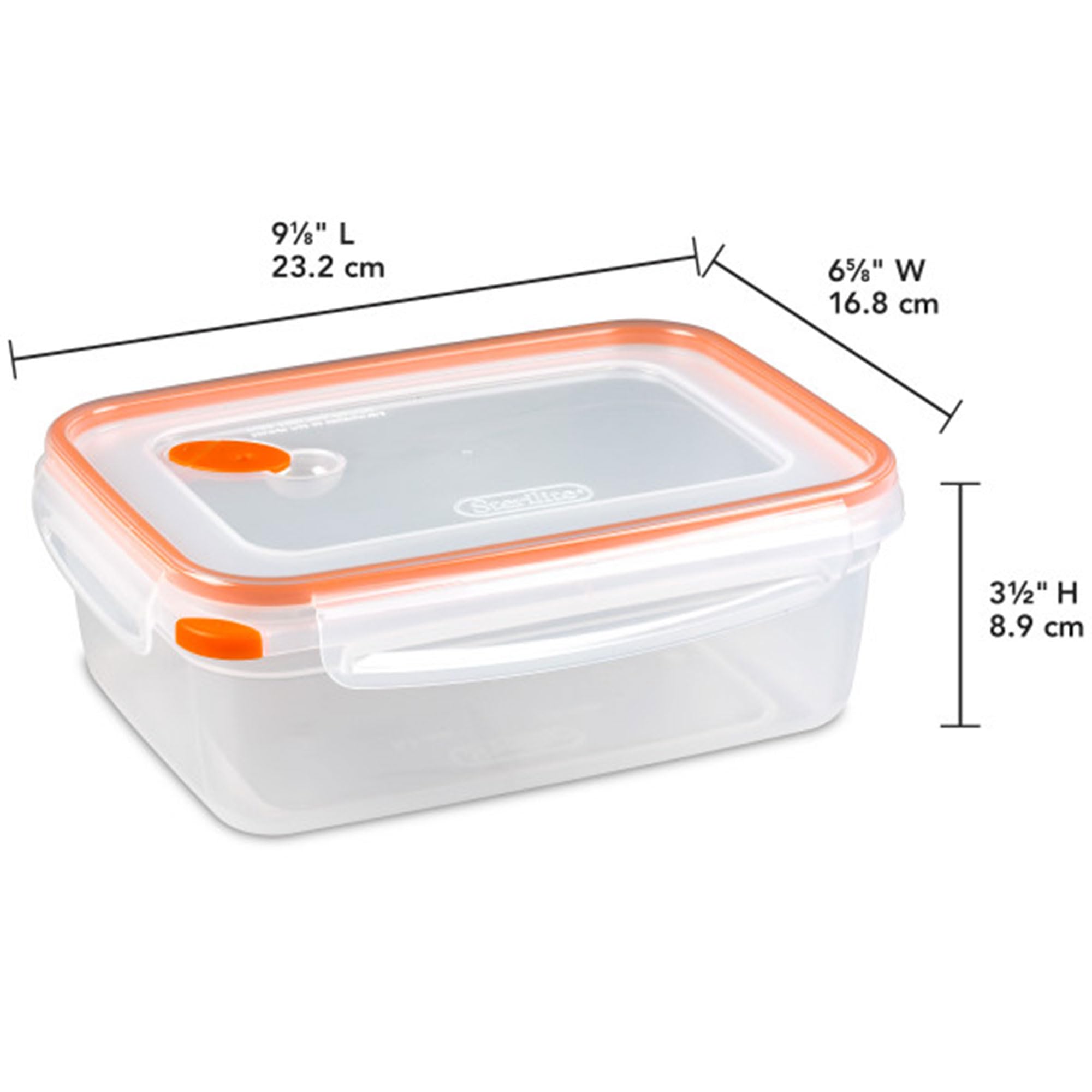 Sterilite 8.3 Cup Rectangle Ultra-Seal™ Container Set, Tangerine, 6 Pack, Model 0322