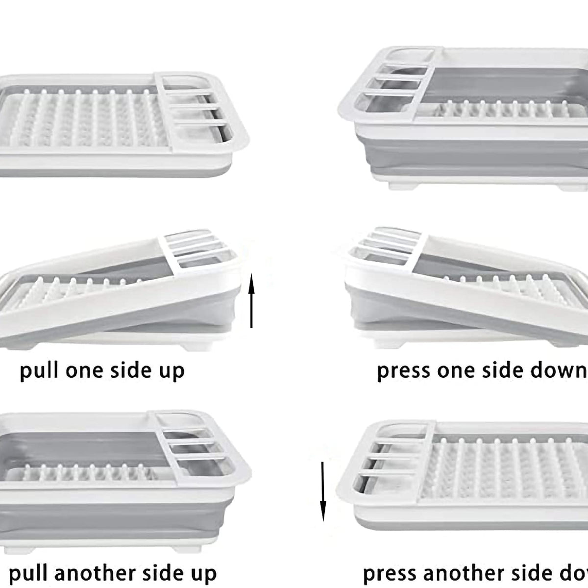 Zhildchen Collapsible Dish Drying Rack Portable Dinnerware Drainer Org ...