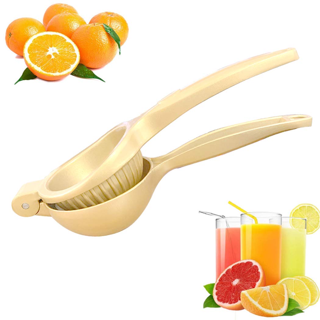 Hoshen Stainless Steel Manual Juicer, Multi-Function Orange Lemon Juicer, Metal Labor-Saving Juicer,Gold