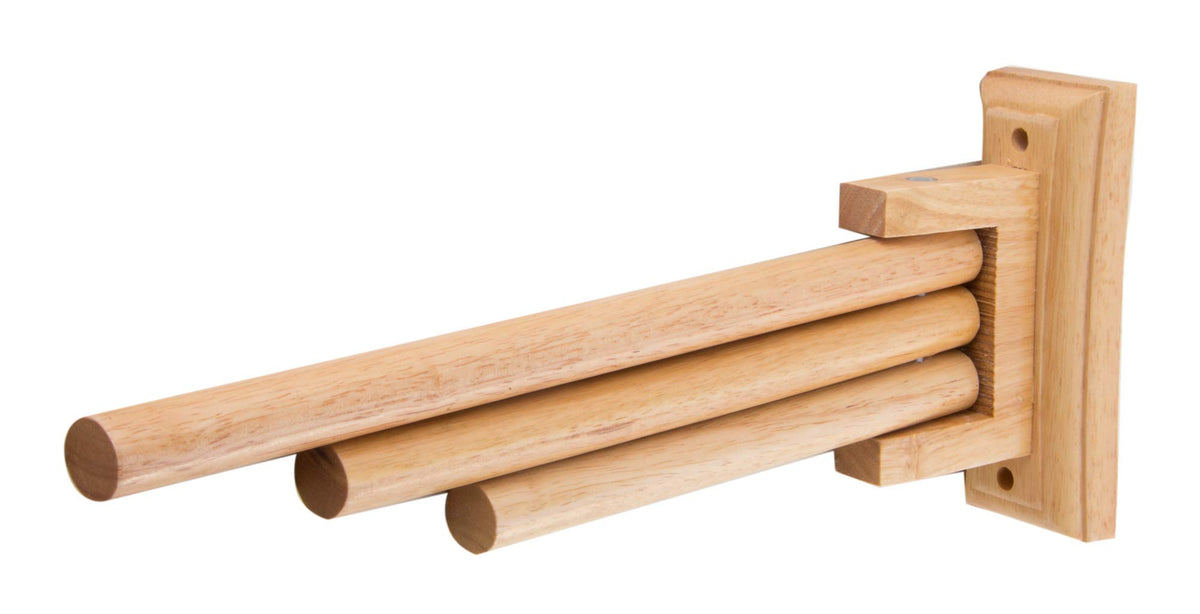 Alfi Brand Ab5506 16'' Triple Rack Wooden Towel Bar Bathroom Accessory, Natural Wood