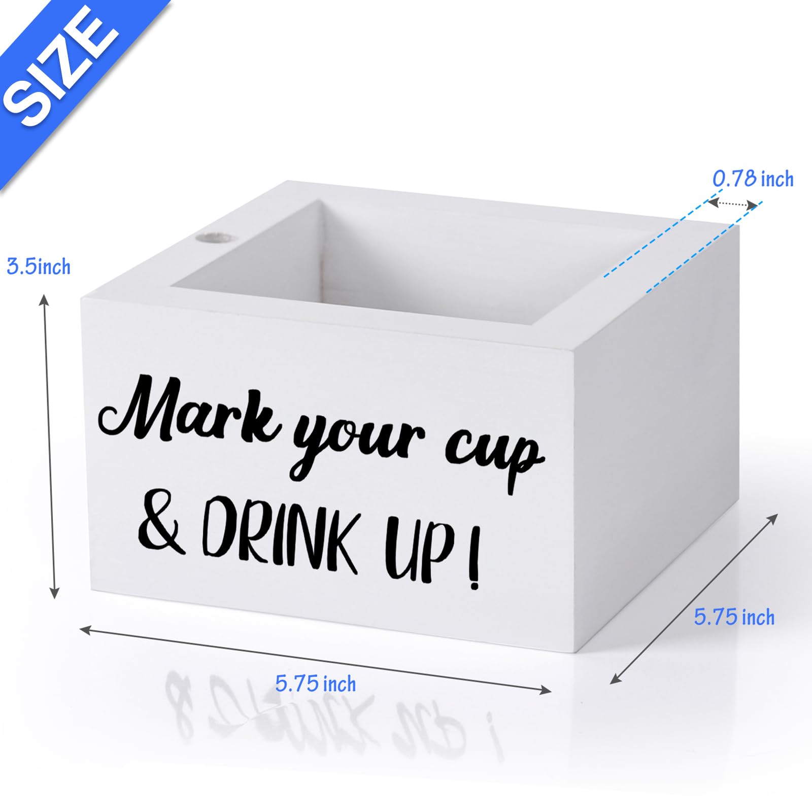 Disposable Cup Holder With Marker Slot Wooden Mark Your Cup And Drink Up Cup Holder 2 Sides Designs Utensil Holder Drink Dispens