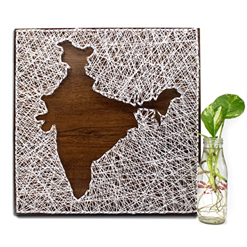 VAH India Filled String State Decorative Wall Hanging Thread Art For Wedding Gift, Anniversary Gift, Birthday Gift (30 CM X 30 C