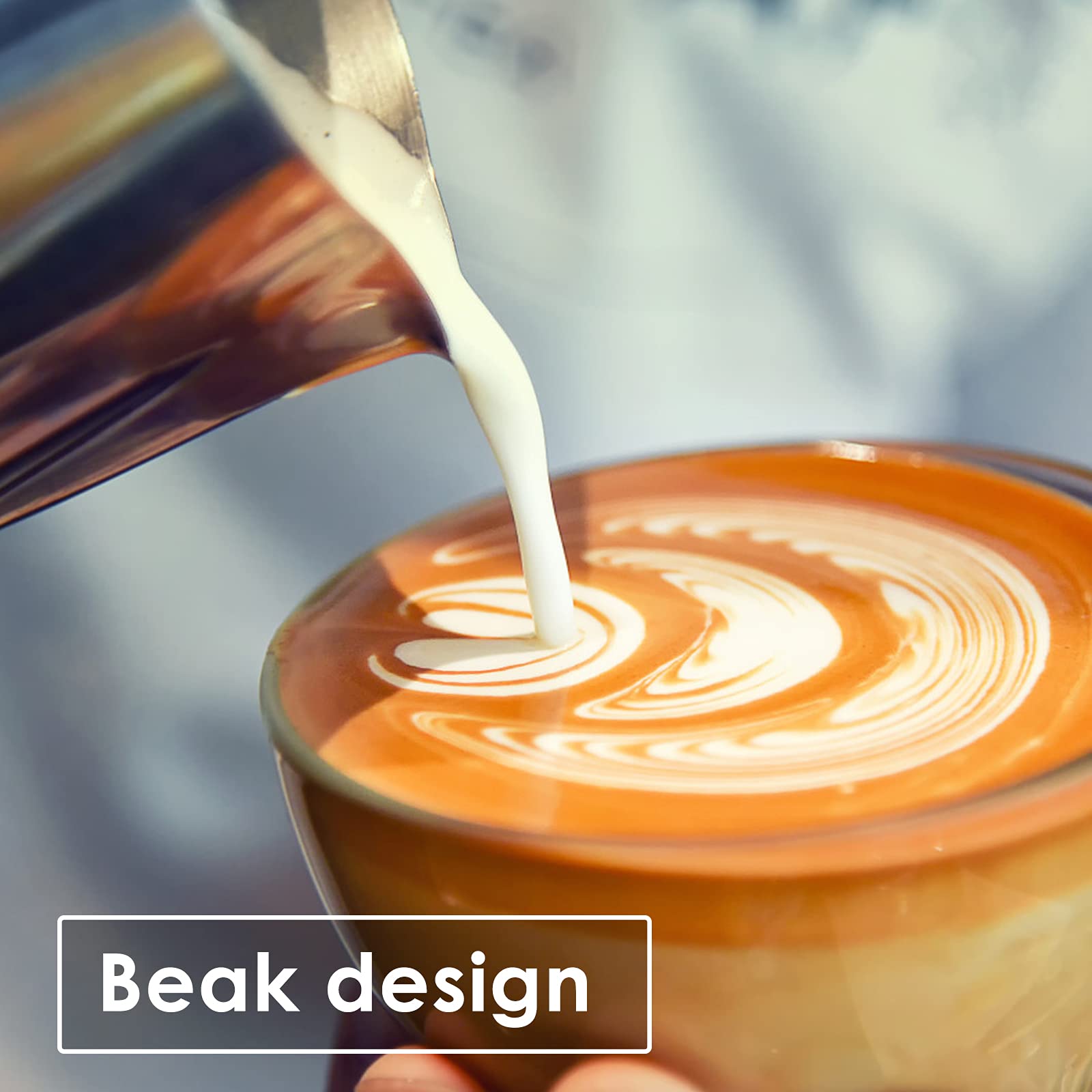 Milk Frothing Pitcher 20Oz(600Ml)Stainless Steel Steaming Pitchers For Espresso Machine Milk Coffee Cappuccino Latte Art Milk Ju