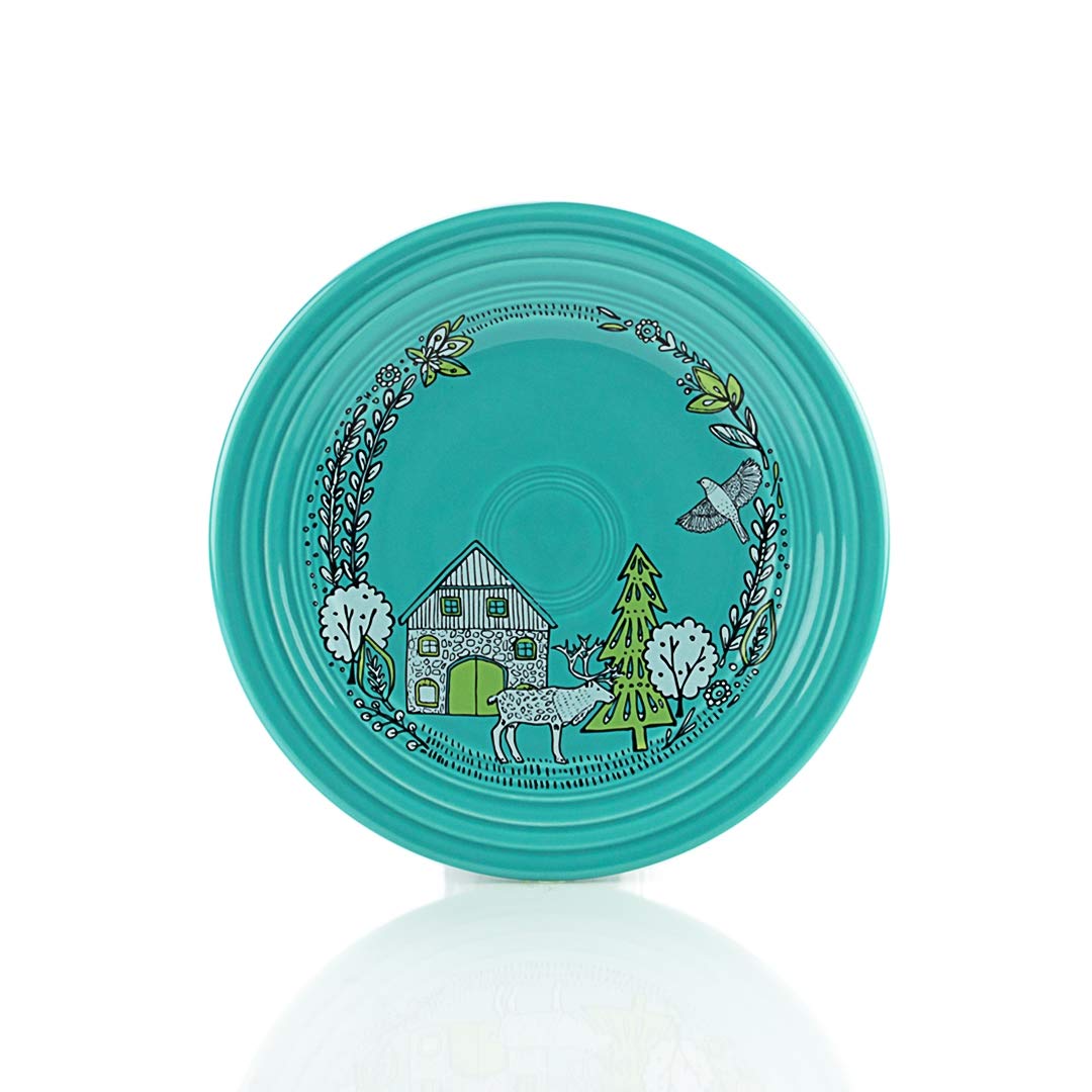 Fiesta 9'' Round Luncheon Plate | Nordic Woodland (Turquoise)