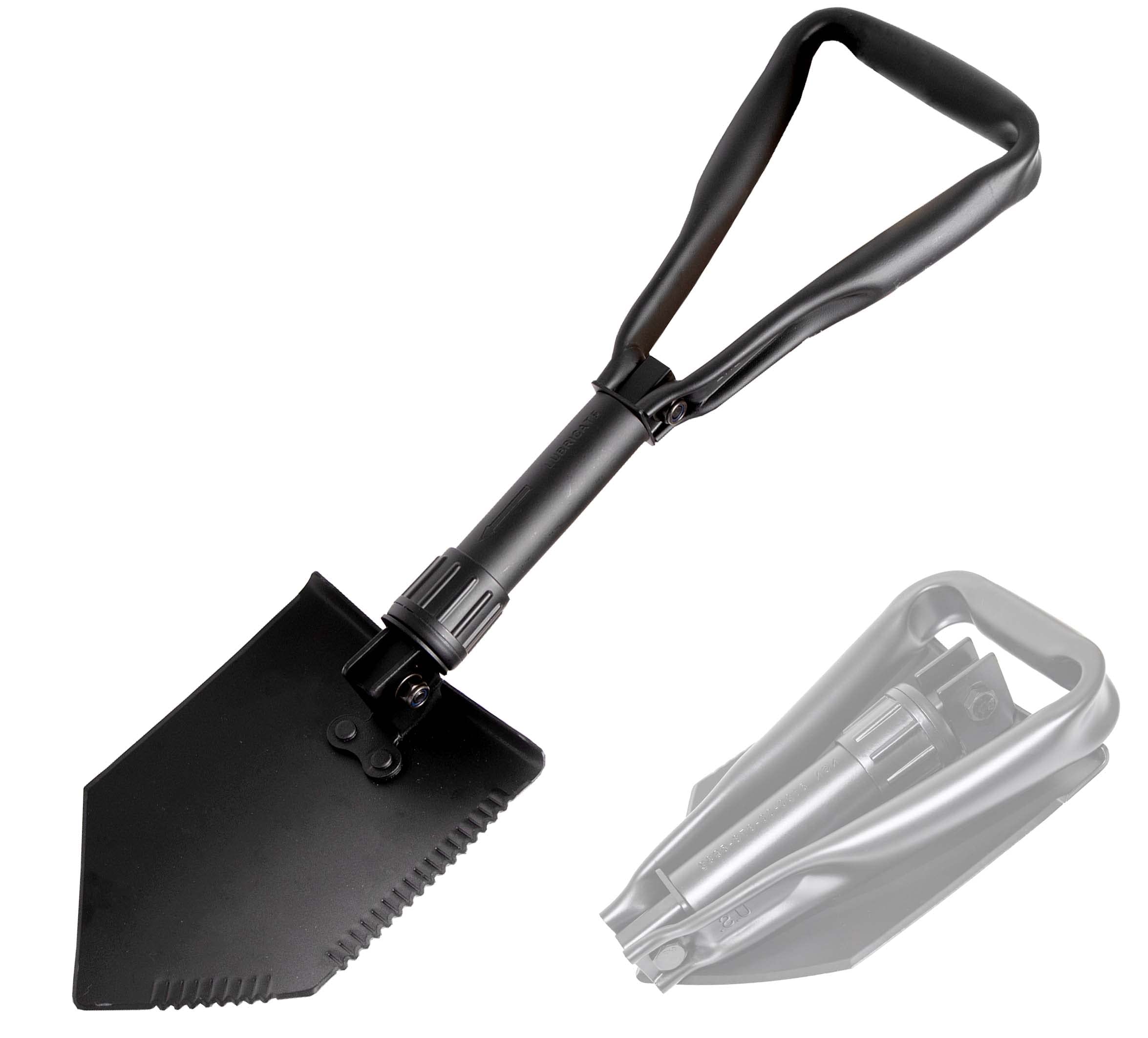 Usgi Industries Military Style Shovel | Tri-Fold Entrenching Tool With Serrated Edge | Lightweight, Foldable, Compact, Multi-Use