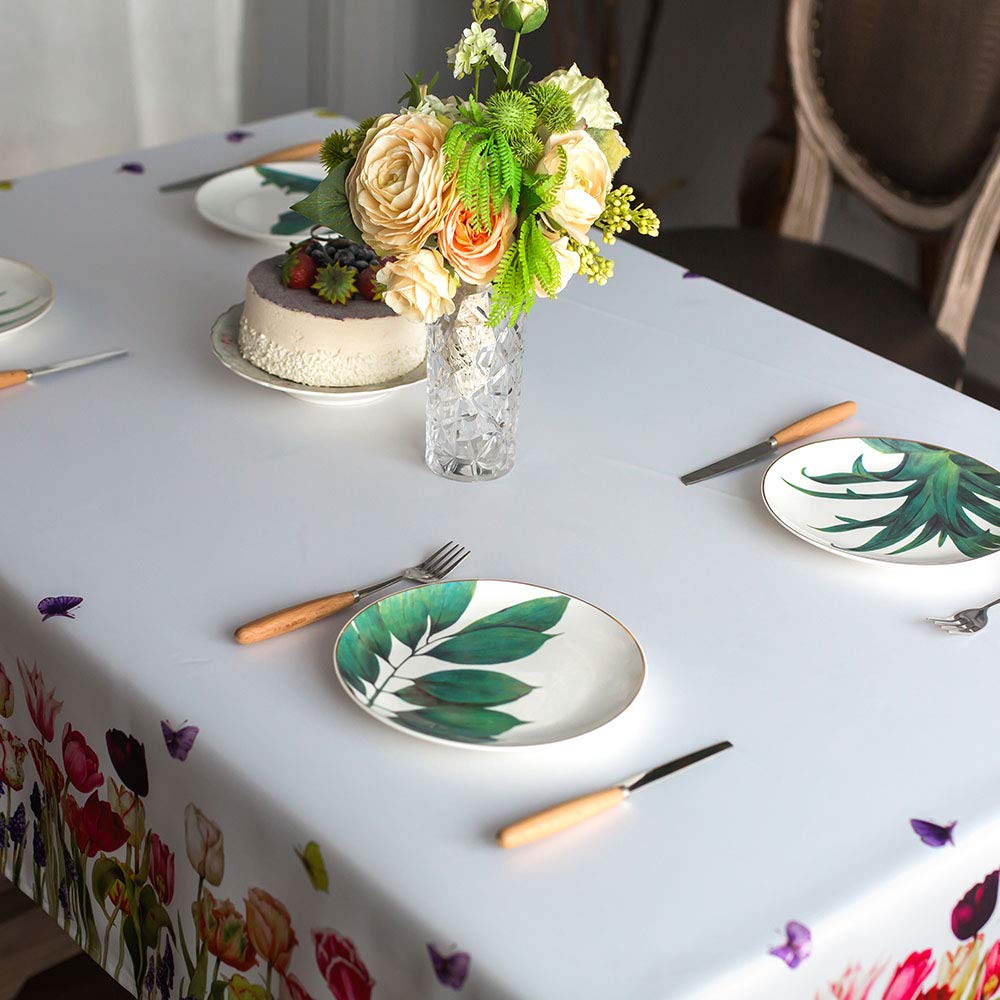 Artable Rectangle Summer Tablecloth Farmhouse Tablecloths Printed Flower With Vintage Floral Patterns Table Cloth For Elegant Ho