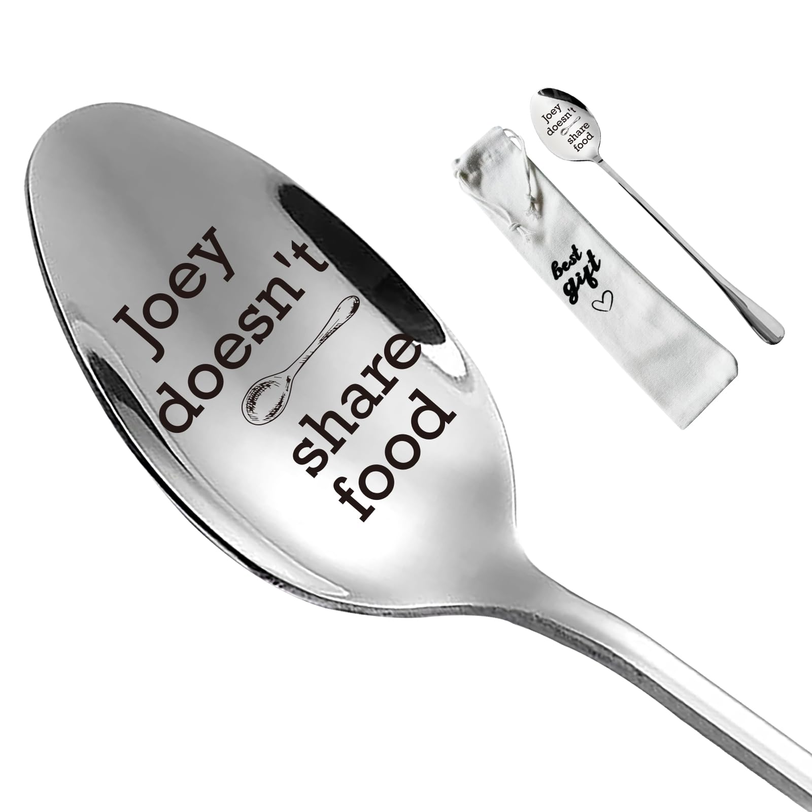 Family Kitchen Joey Doesn'T Share Food - Engraved Spoon For Friend Him And Her Funny Spoon Gifts