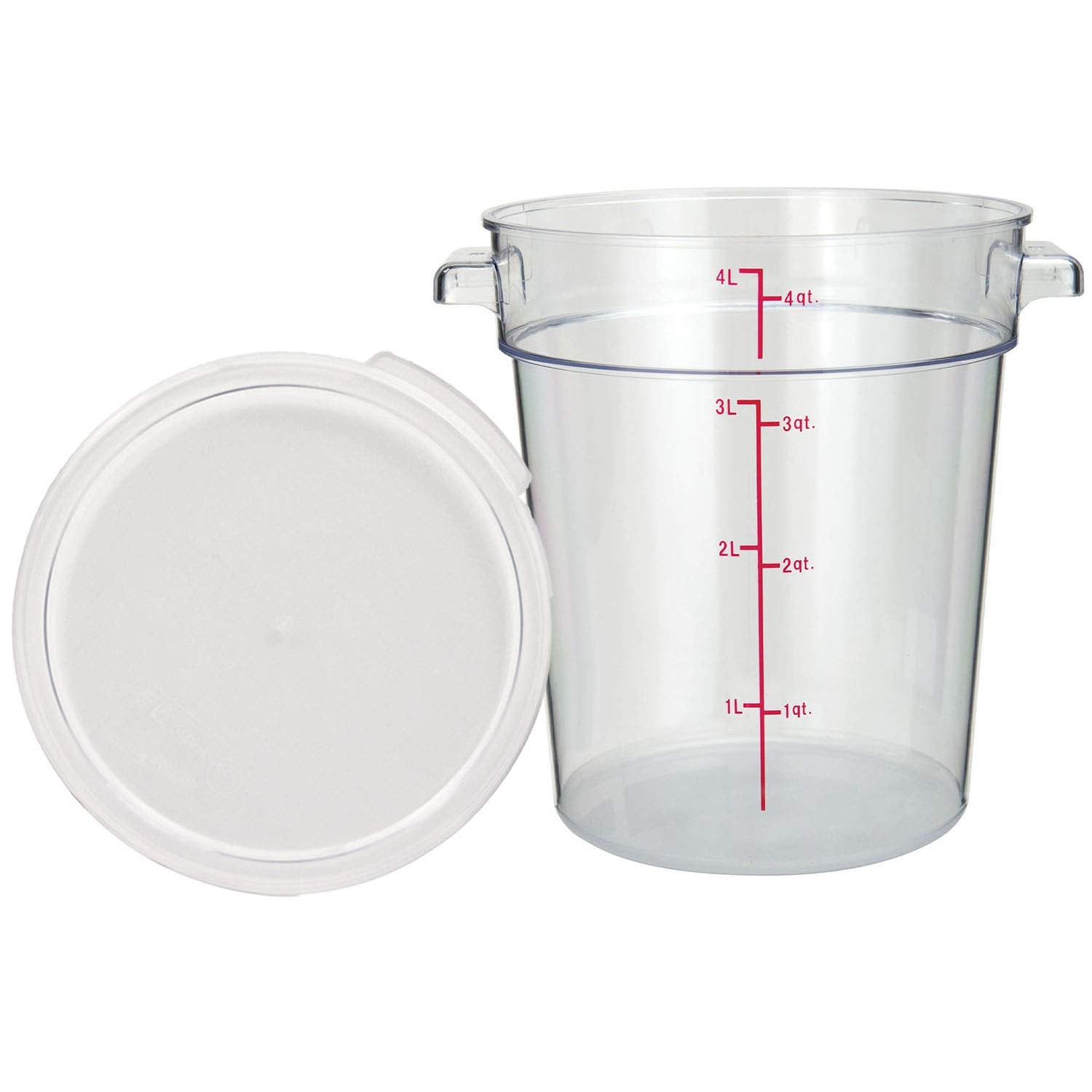Tiger Chef 4 Quart Commercial Grade Clear Food Storage Round Polycarbonate Containers With Clear Lids