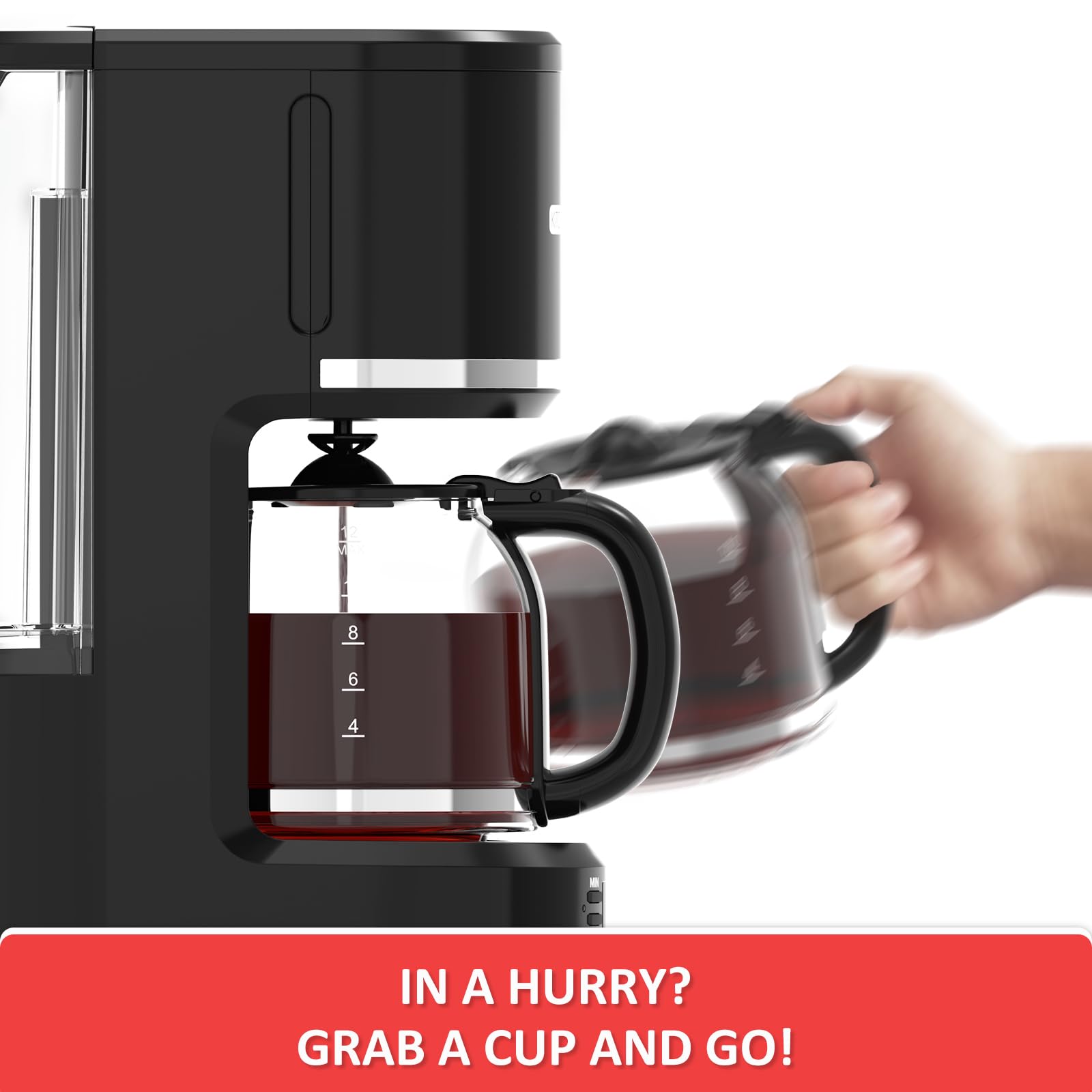 Kitchentrend 12-Cup Coffee Maker With Reusable Filter,Programmable Coffee Machine For Home And Office,Drip Coffee Maker,Removabl