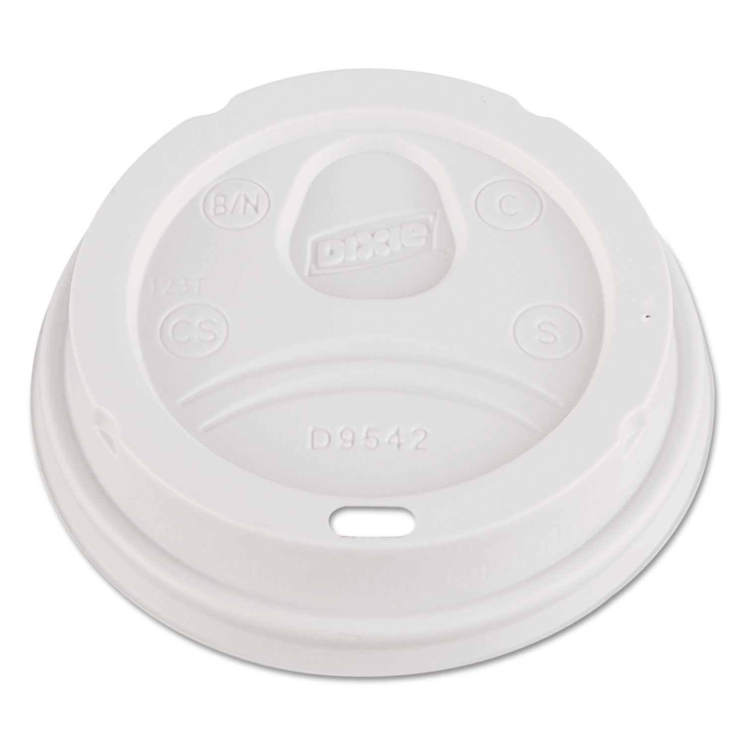 Dixie D9542 Dome DrinkThru Lids, Fits 1216oz Paper Hot Cups, White, 100 pack