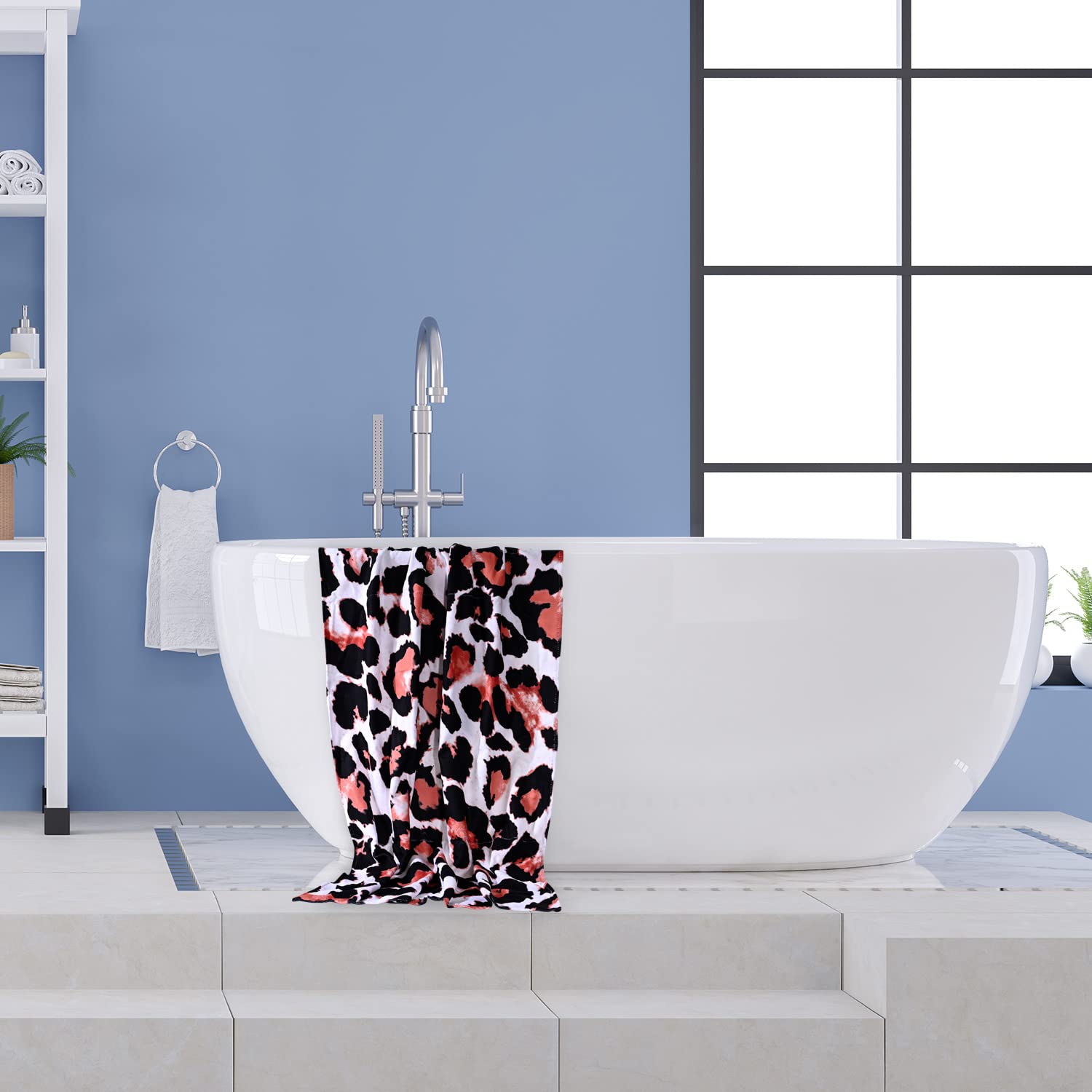 Livilan Leopard Cheetah Print Beach Towel, 24   X48   , Microfiber, Lightweight, Thin, Quick Dry, Sand Proof, Ideal For Swim, Ba