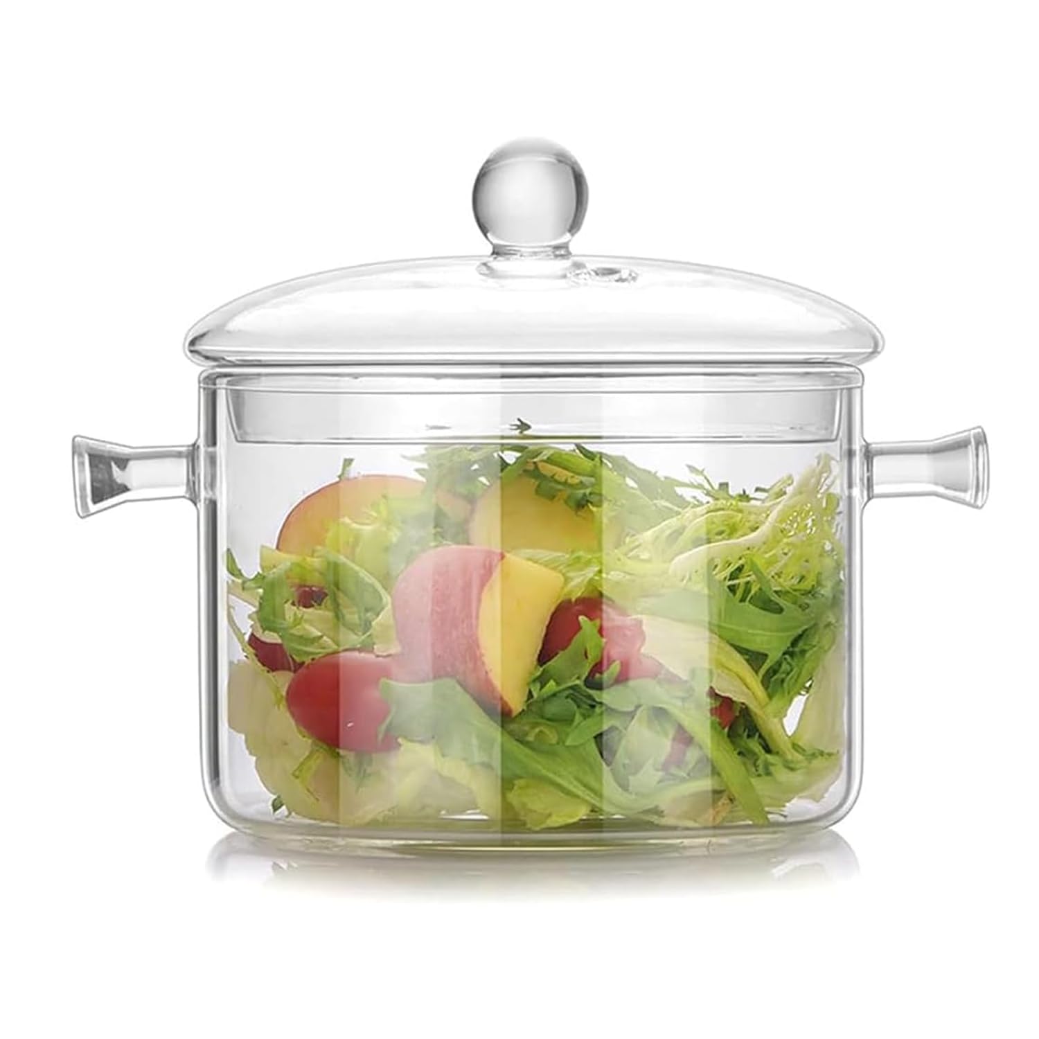 50oz Glass Saucepan, Stovetop Cooking Pot and Pan with Lid and Handle